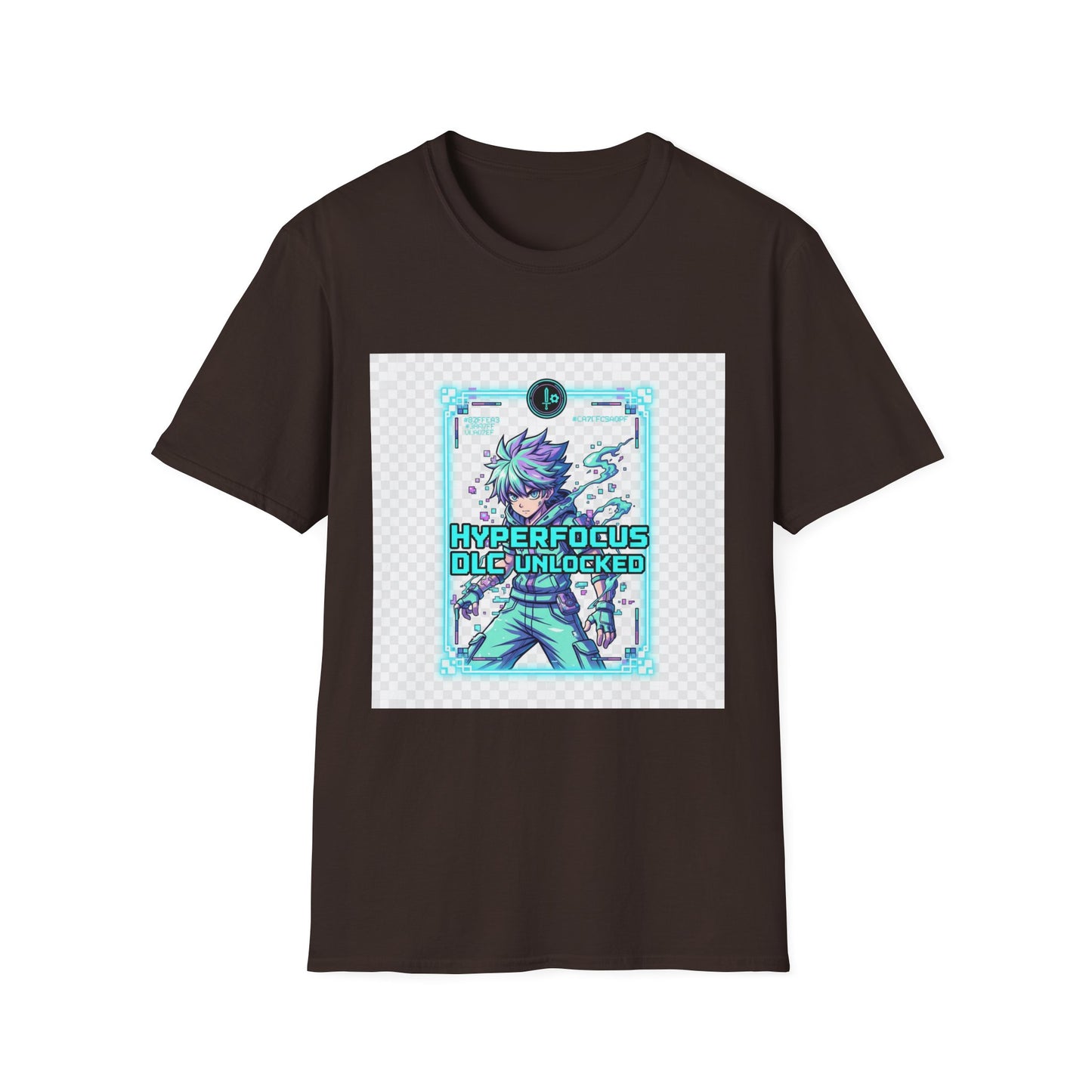 Cyberpunk Anime T-Shirt – Glitchcore Blue Neon Tee | Neurospicy Gamer Shirt, Otaku Aesthetic Clothing, Vaporwave Core Top