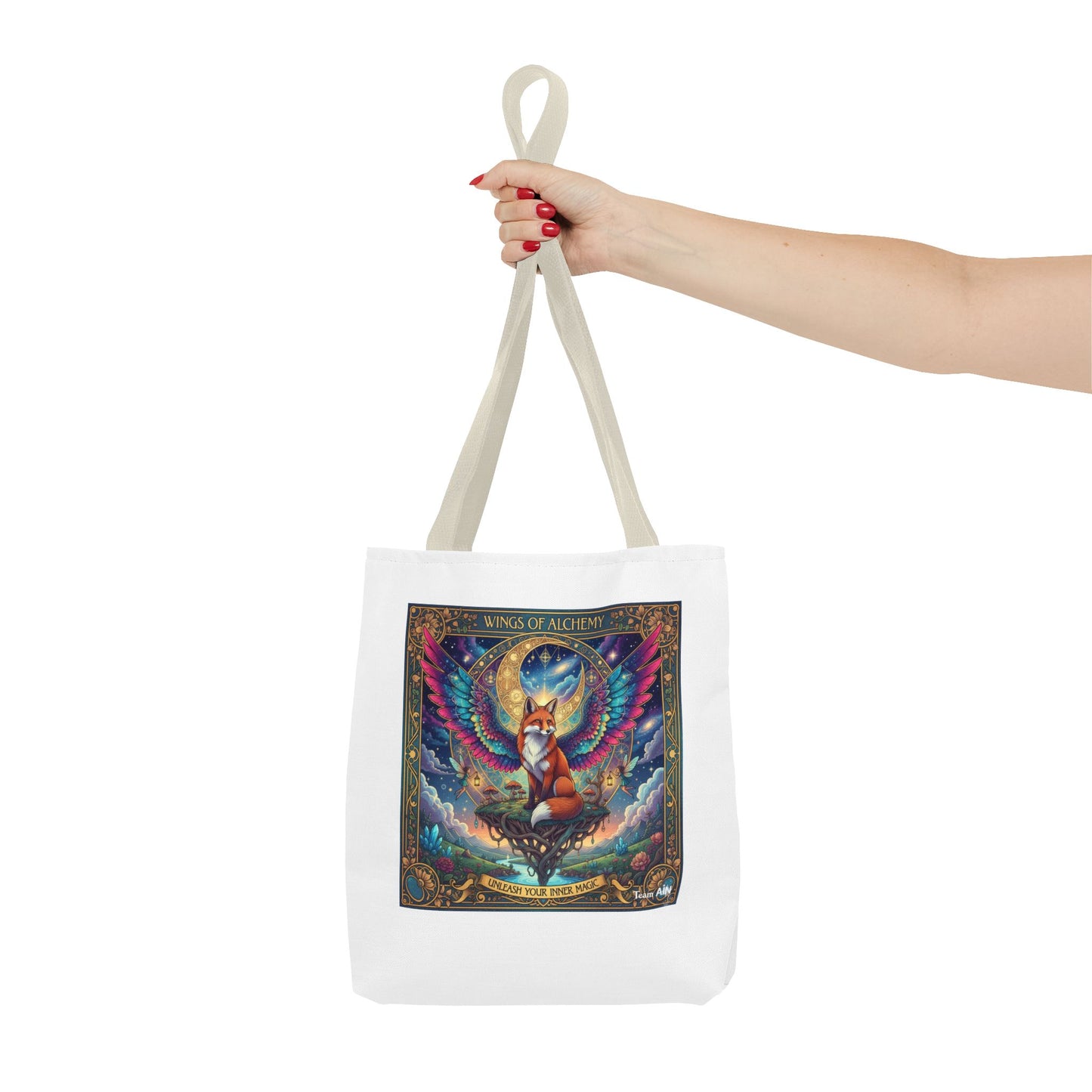 Mystical Fox Alchemy Tote Bag, Magical Art Bag, Eco-Friendly Shopping Tote, Gift for Animal Lovers, Fairy Tale Style