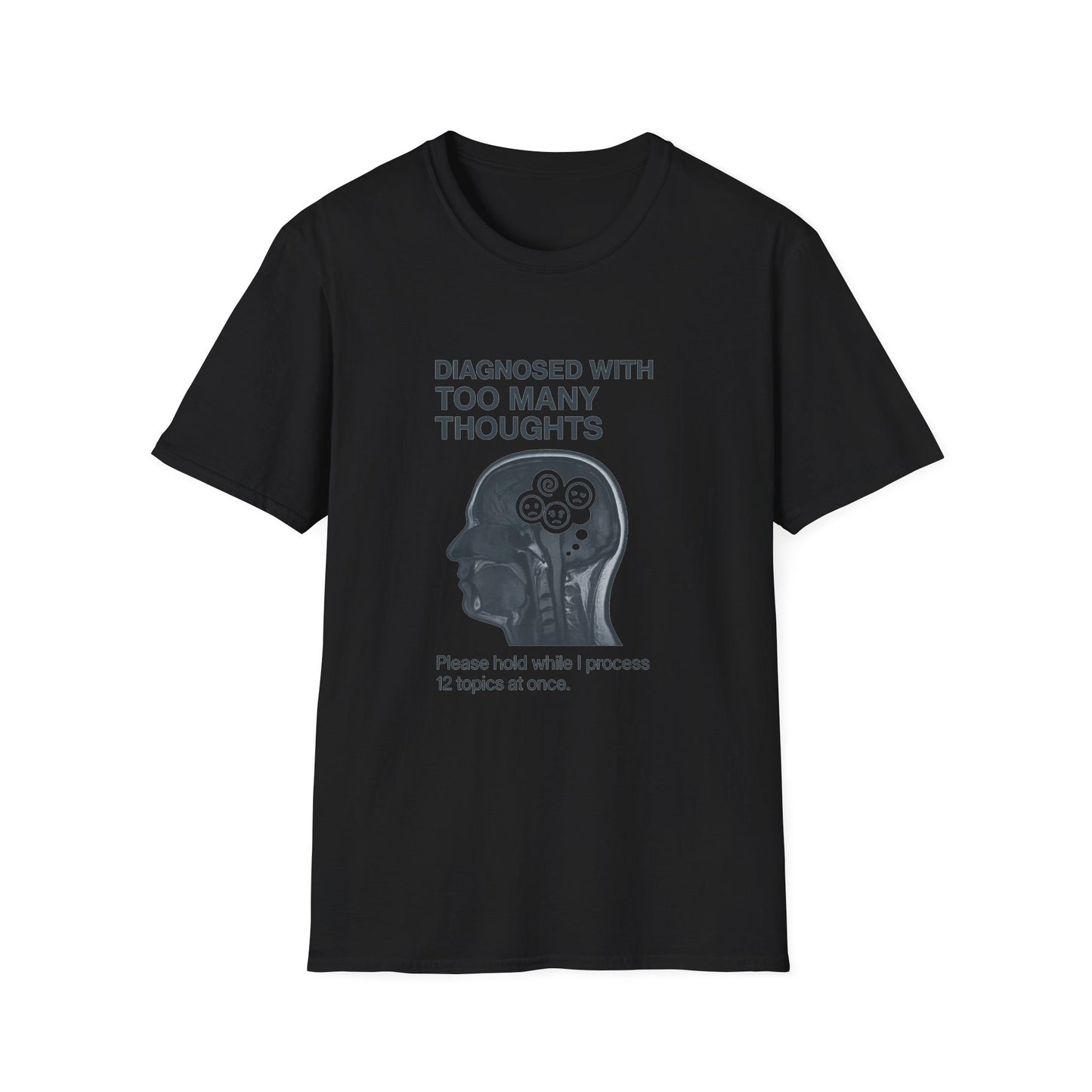 Diagnosed With Too Many Thoughts T-Shirt, Funny Mental Health Tee, Gift for Overthinkers, Unique Stress Relief Apparel, Unisex [...]