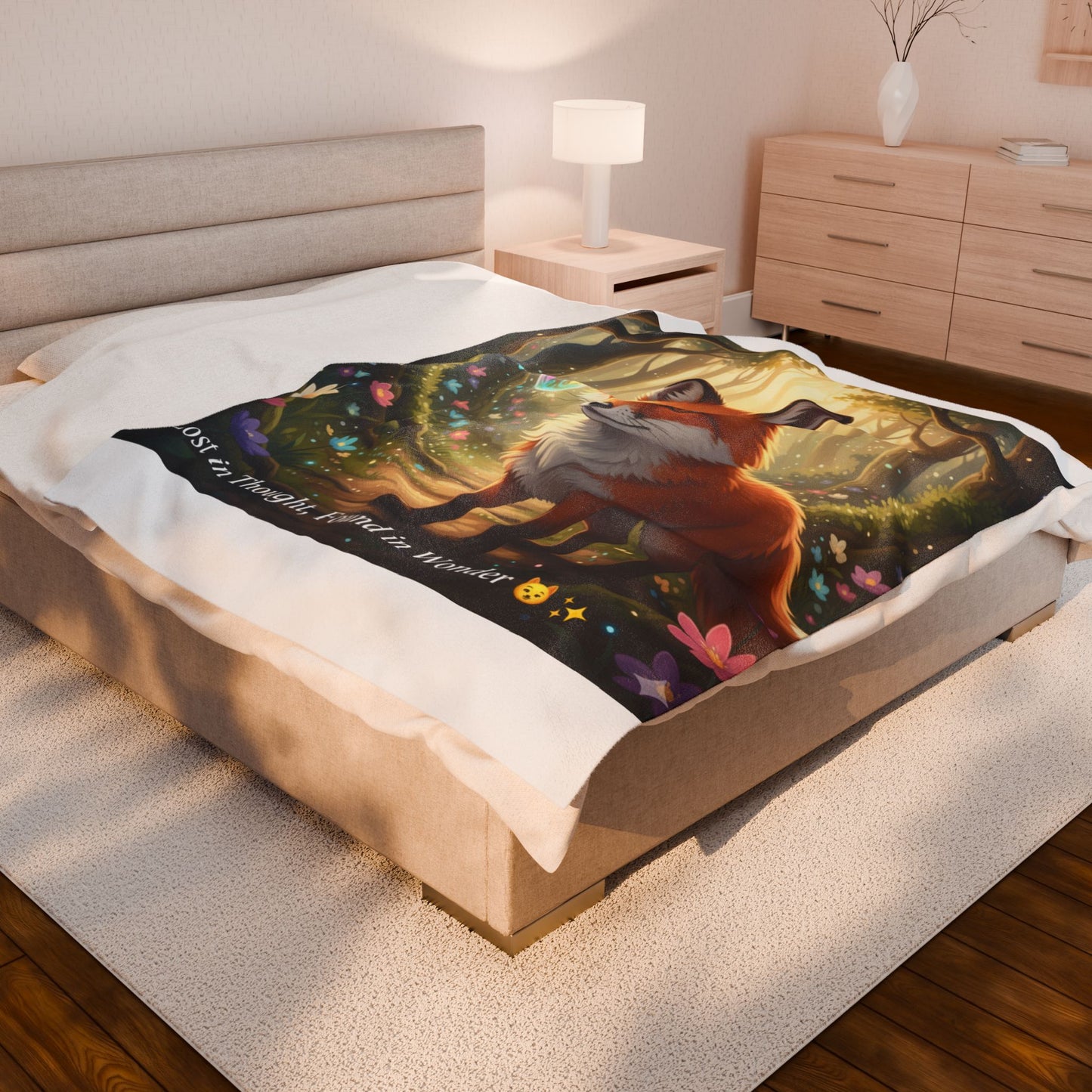 Lost in Thought Fox Blanket | Enchanted Woodland Throw