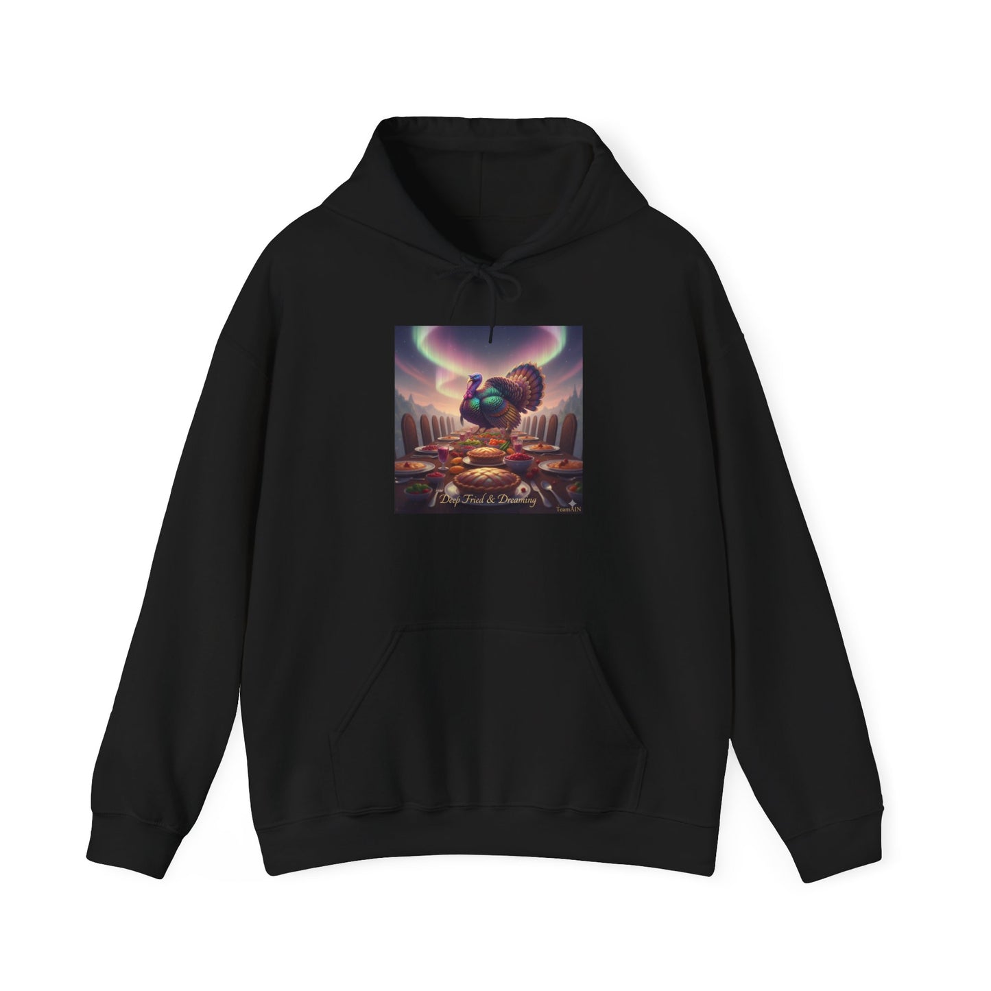 Funny Thanksgiving Hoodie – Deep Fried & Dreaming Alien Turkey