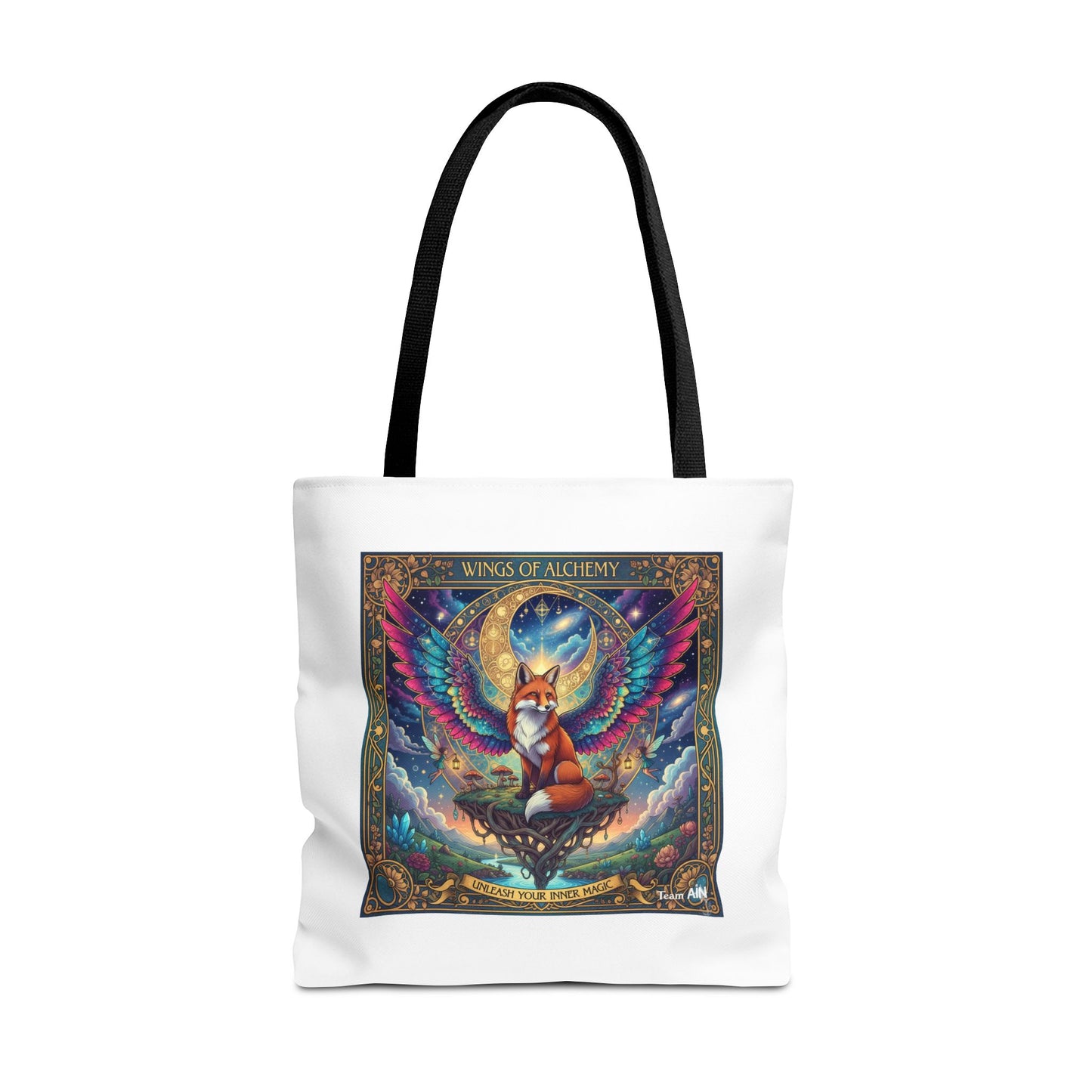 Mystical Fox Alchemy Tote Bag, Magical Art Bag, Eco-Friendly Shopping Tote, Gift for Animal Lovers, Fairy Tale Style