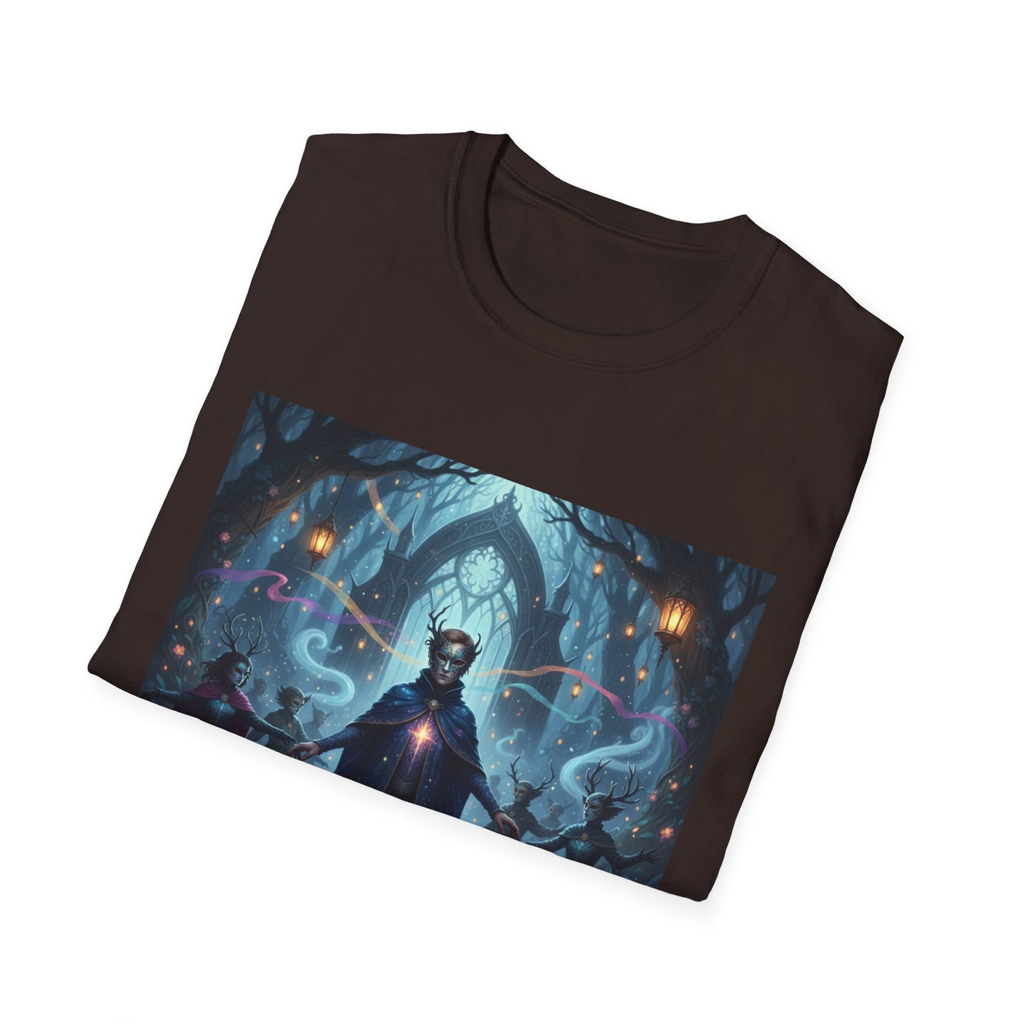 Mystical Mask Unisex T-Shirt - Where Wonder Wears a Mask, Fantasy Apparel, Gift for Dreamers, Casual Wear, Unique Design