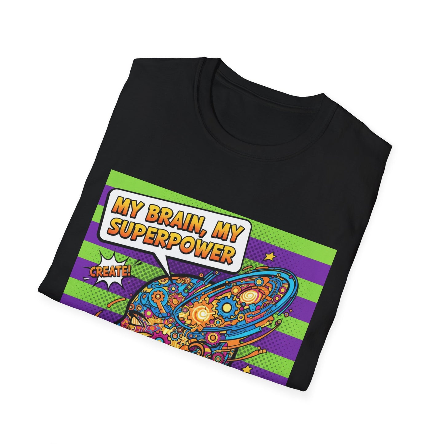 Colorful Brain Power T-Shirt | Creativity Shirt, Gift for Teachers, Fun Casual Wear, Unique Educational Top, Inspirational Clothing