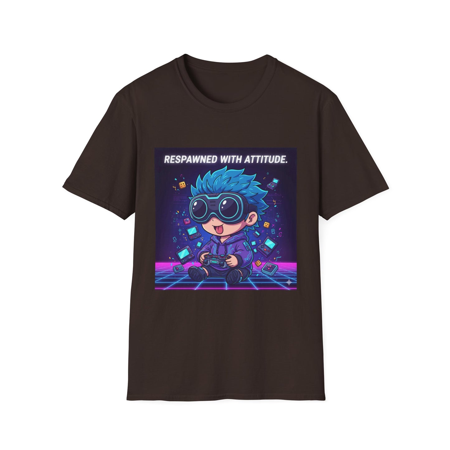 Chibi Gamer Tee – Respawned with Attitude