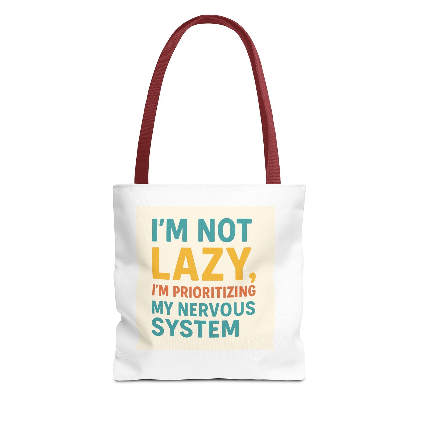 Nervous System Tote Bag, Motivational Quote Bag, Eco-Friendly Tote, Gift for Mental Health Awareness, Everyday Use Bag, Quote Merchandise