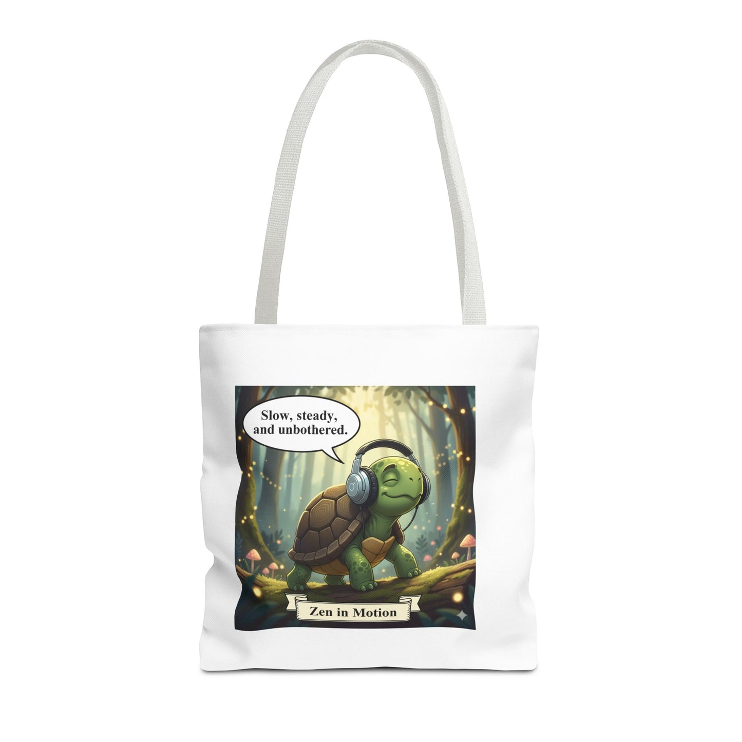 Zen Turtle Tote Bag - Slow and Steady, Inspirational Bag for Nature Lovers, Eco-Friendly Shopping, Gift for Friends, Yoga, Mindfulness