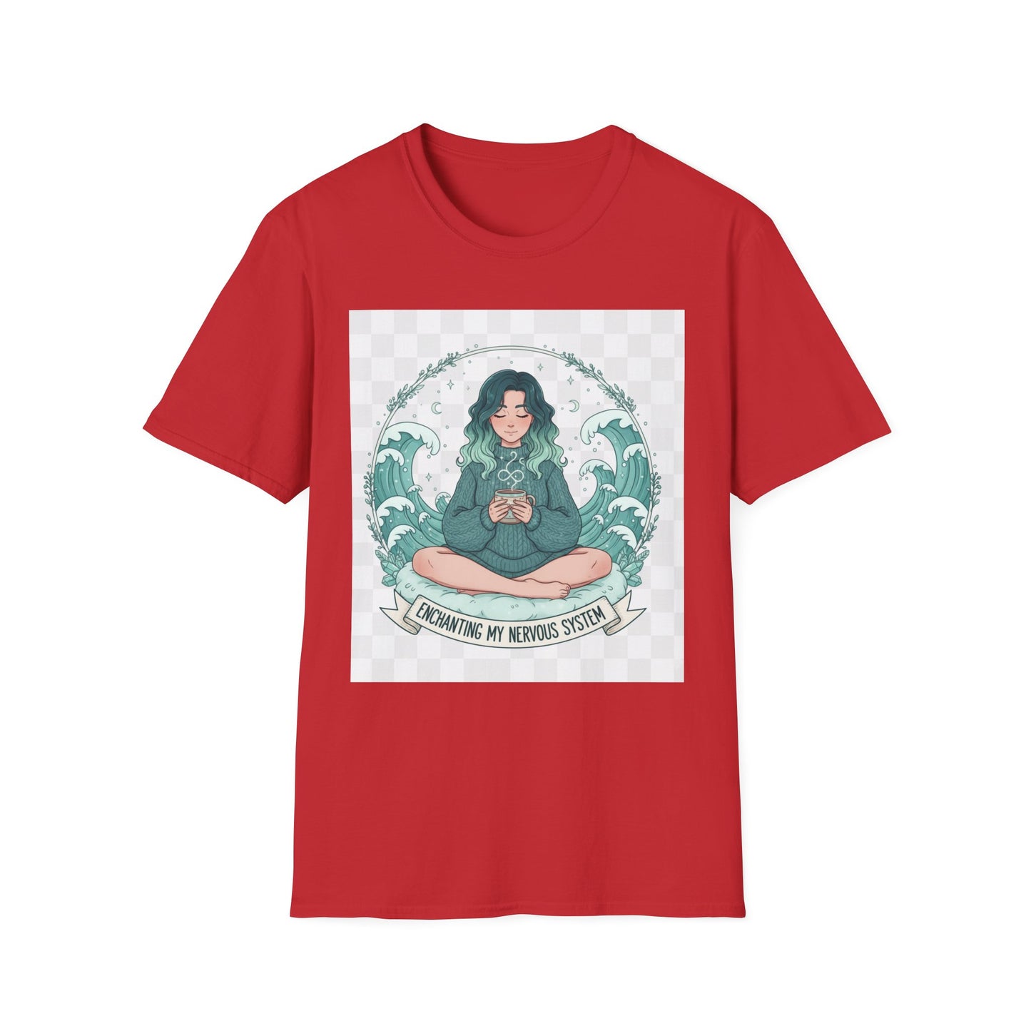 Enchanting My Nervous System T-Shirt | Cozy Mindfulness Tee, Neurospicy Self-Care Shirt, Calm Aesthetic Anime Top
