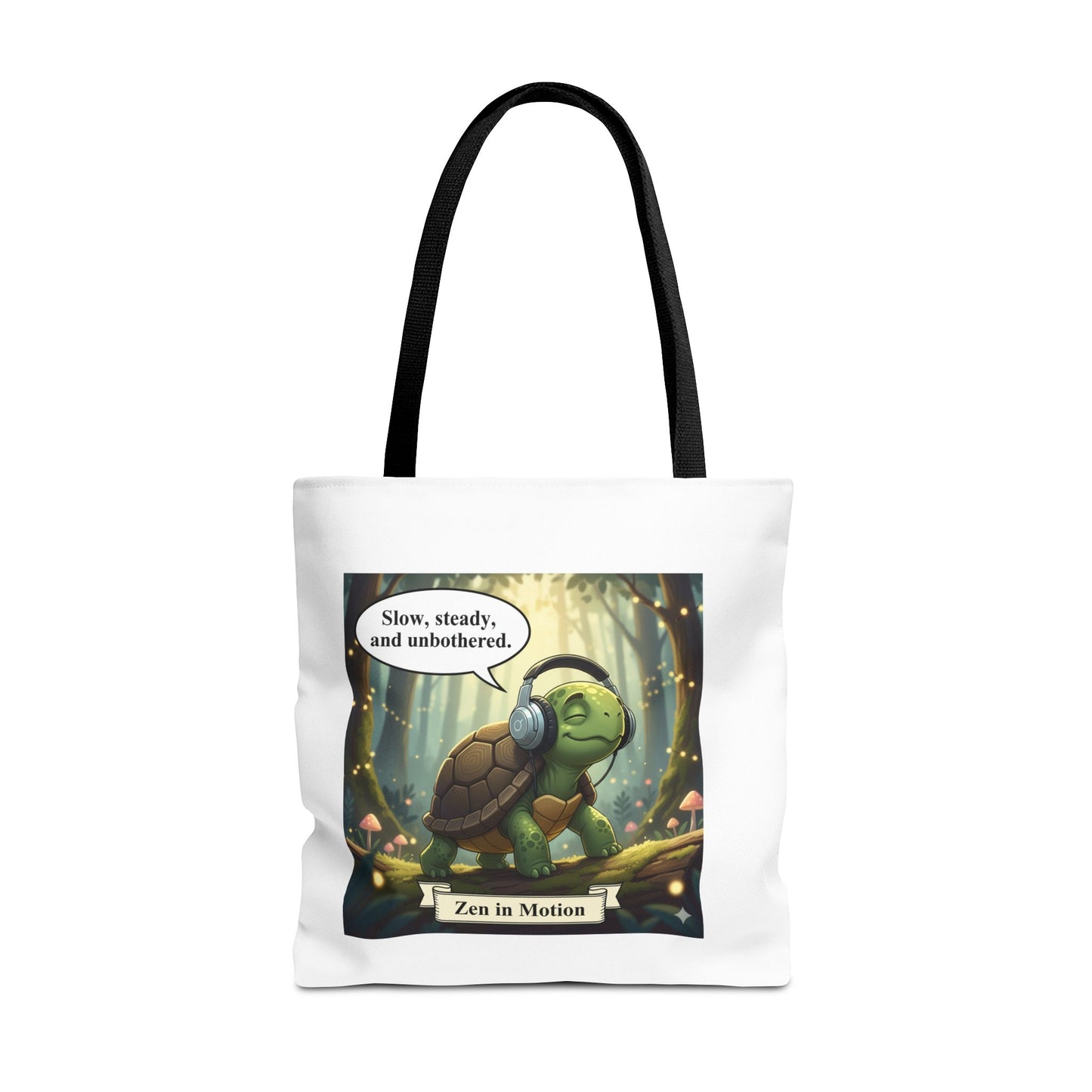 Zen Turtle Tote Bag - Slow and Steady, Inspirational Bag for Nature Lovers, Eco-Friendly Shopping, Gift for Friends, Yoga, Mindfulness