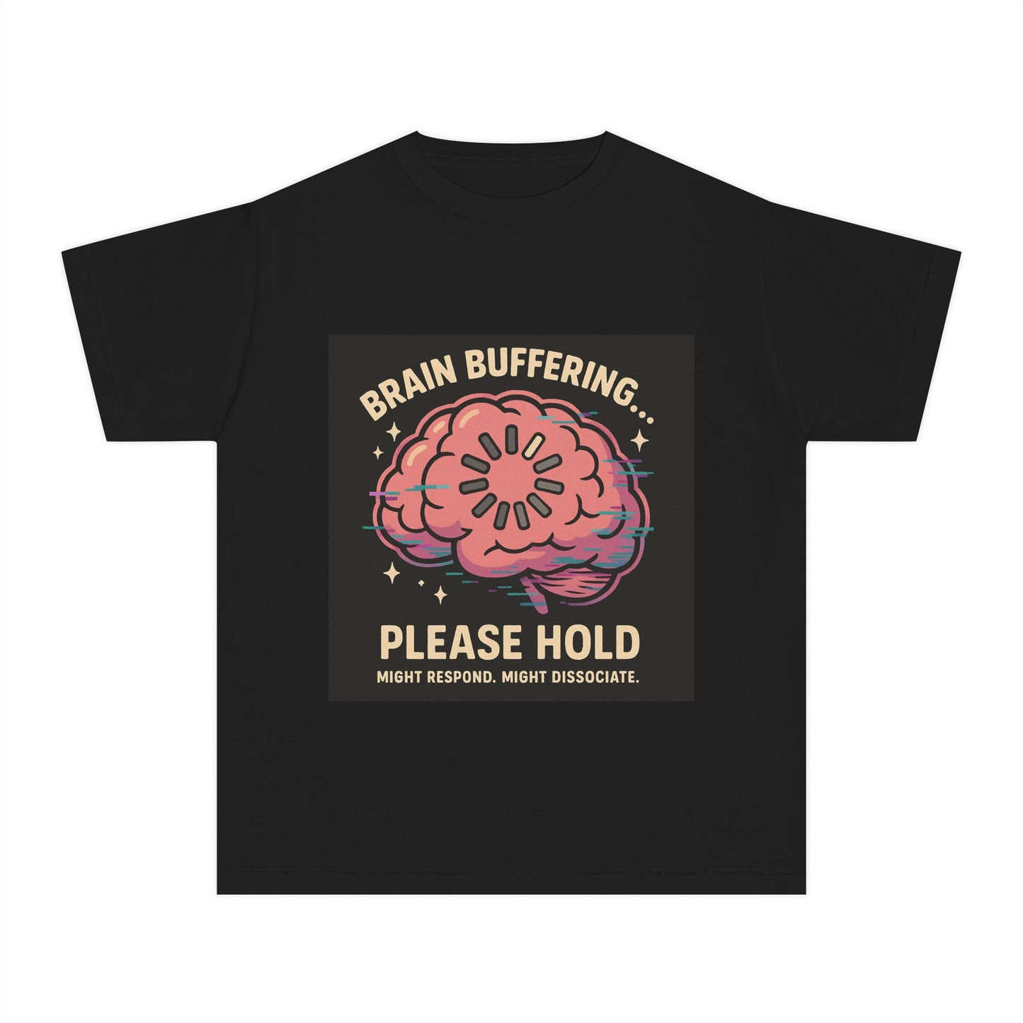 Brain Buffering Youth Tee - Fun Graphic Tee, Casual Wear, Gift for Teens, Cool Funny Shirt, Brainy Humor