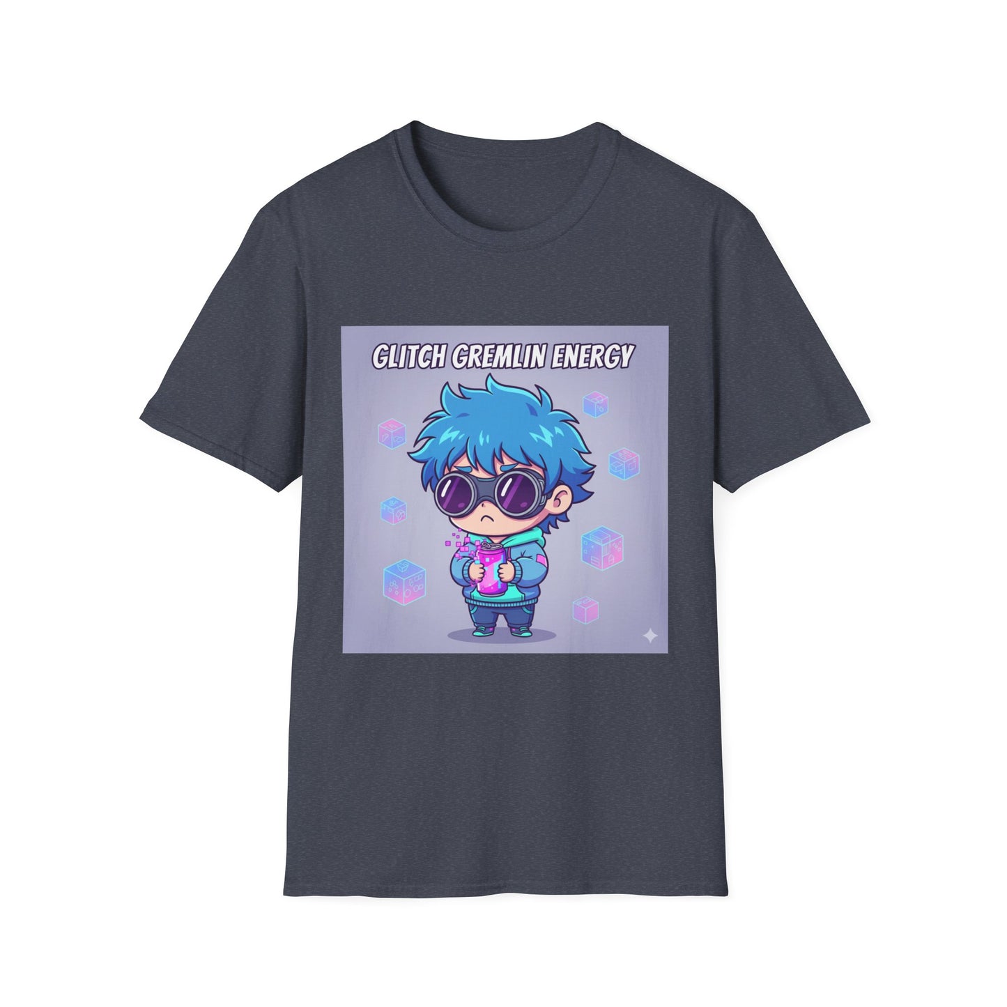 Chibi Gamer T-Shirt – “Glitch Gremlin Energy” | Cute Cyberpunk Streetwear Tee