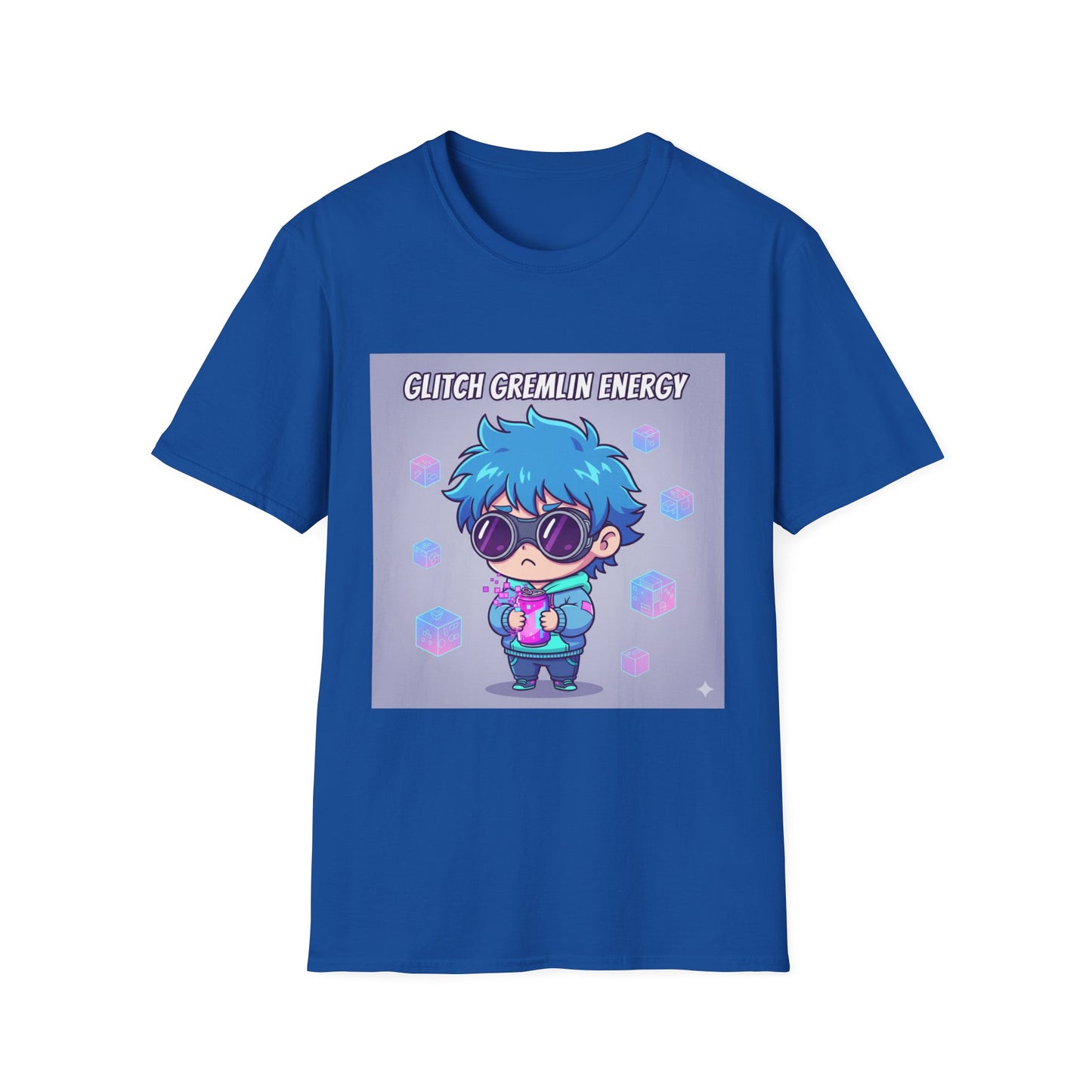 Chibi Gamer T-Shirt – “Glitch Gremlin Energy” | Cute Cyberpunk Streetwear Tee