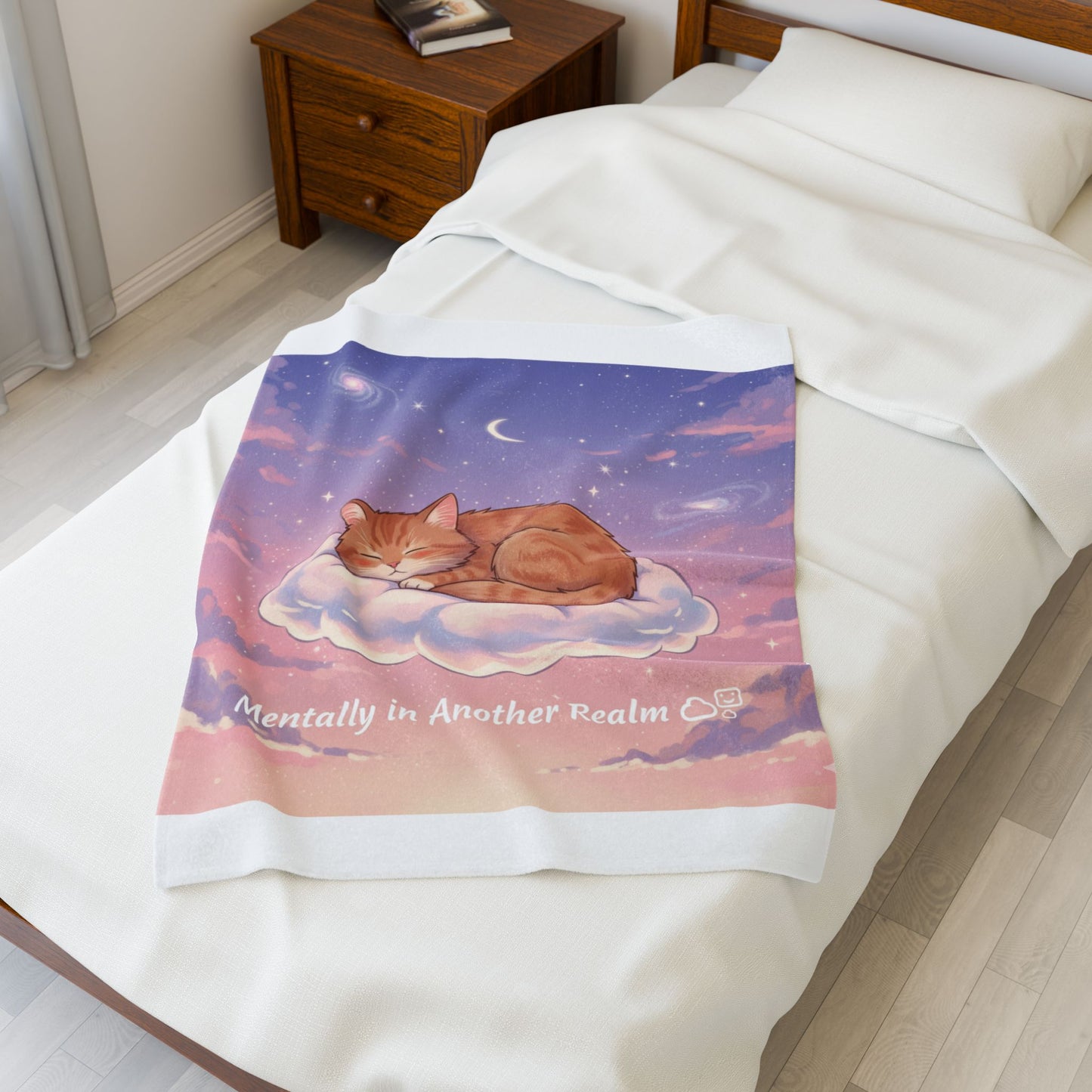 Mentally in Another Realm Cat Blanket | Dreamy Cosmic Throw