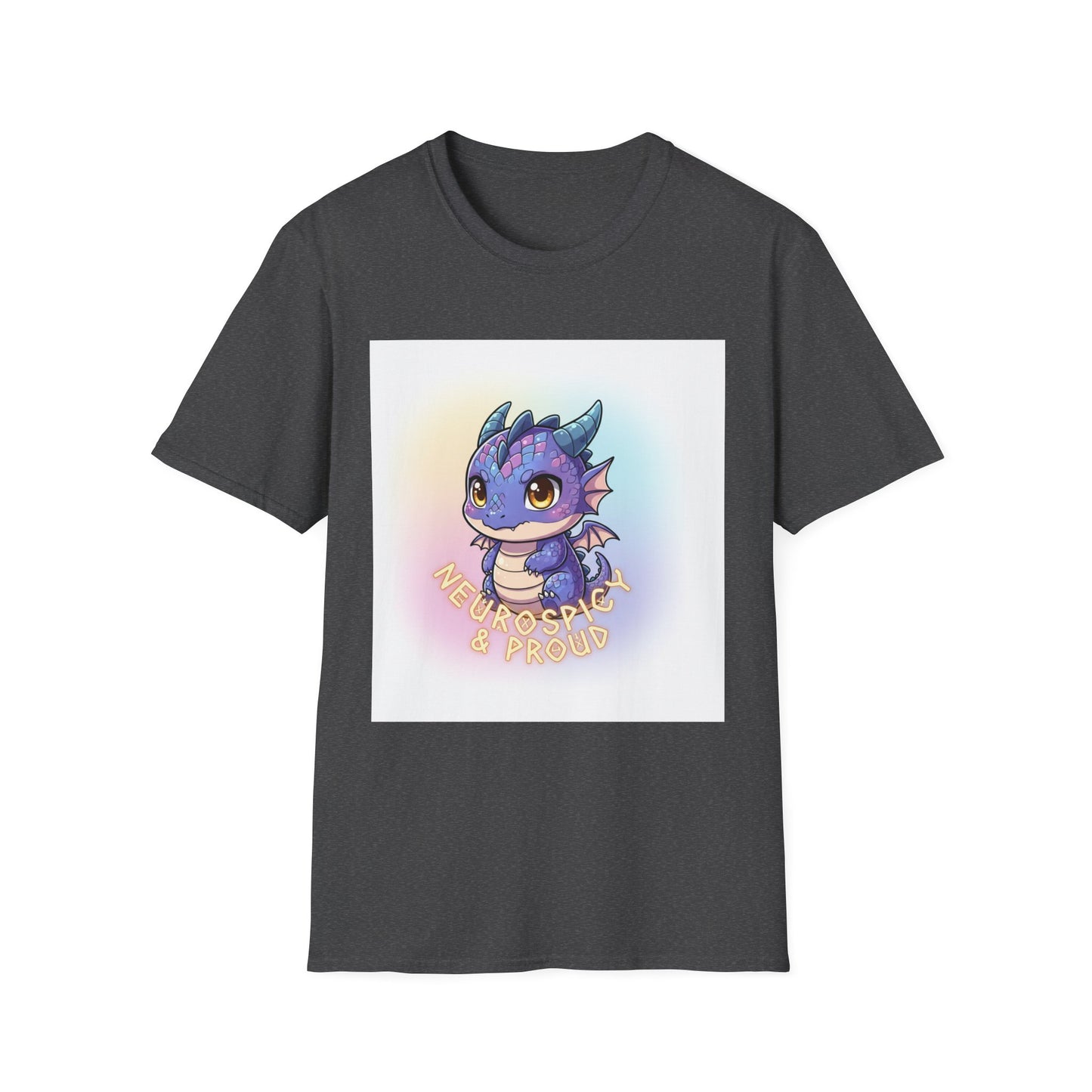 Neurospicy & Proud Dragon T-Shirt | Kawaii ADHD Pride Tee, Autism Acceptance Shirt, Cute Fantasy Anime Top