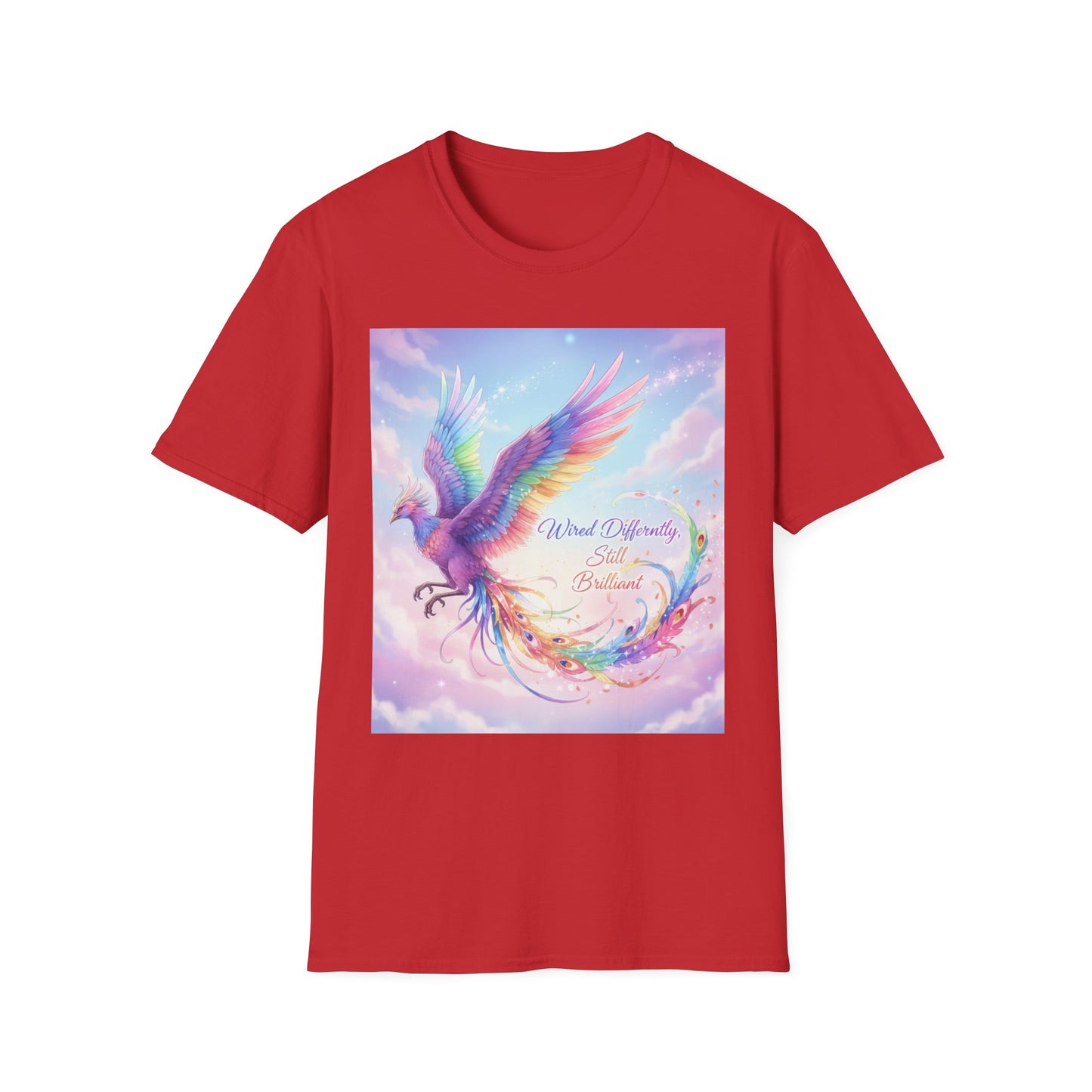 Wired Differently Still Brilliant T-Shirt | ADHD Autism Pride Tee, Rainbow Phoenix Anime Top, Neurospicy Fantasy Shirt”