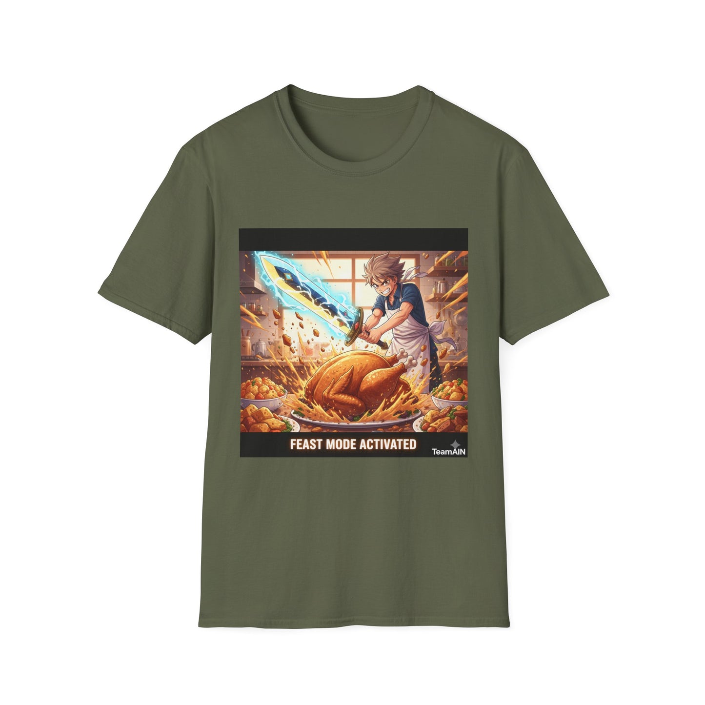 Feast Mode Activated T-Shirt – Funny Anime Neurodivergent Thanksgiving Tee