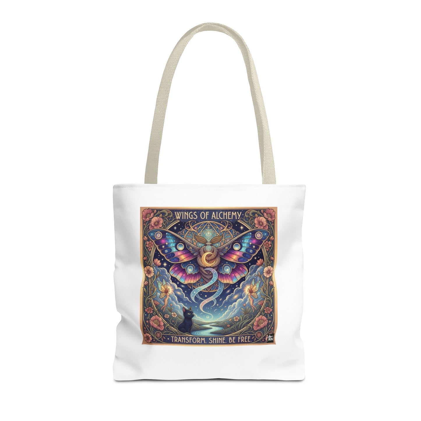 Wings of Alchemy Tote Bag - Transform, Shine, Be Free, Magical Art, Eco-Friendly Canvas Bag, Perfect Gift for Nature Lovers