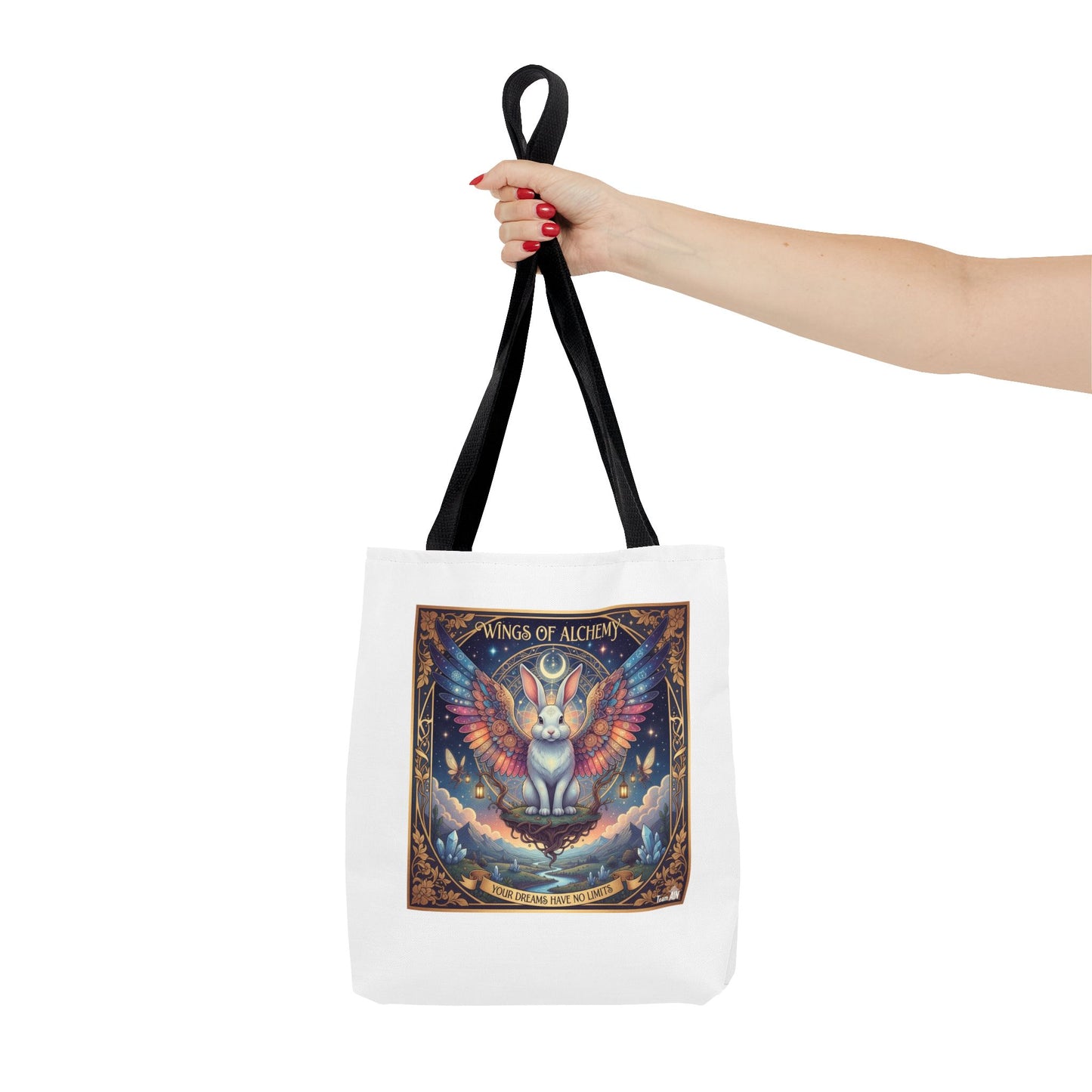 Whimsical Cat Tote Bag, Eco-Friendly Shopping Bag, Art Print Tote, Magical Animal Gift, Cute Cat Lover Accessory