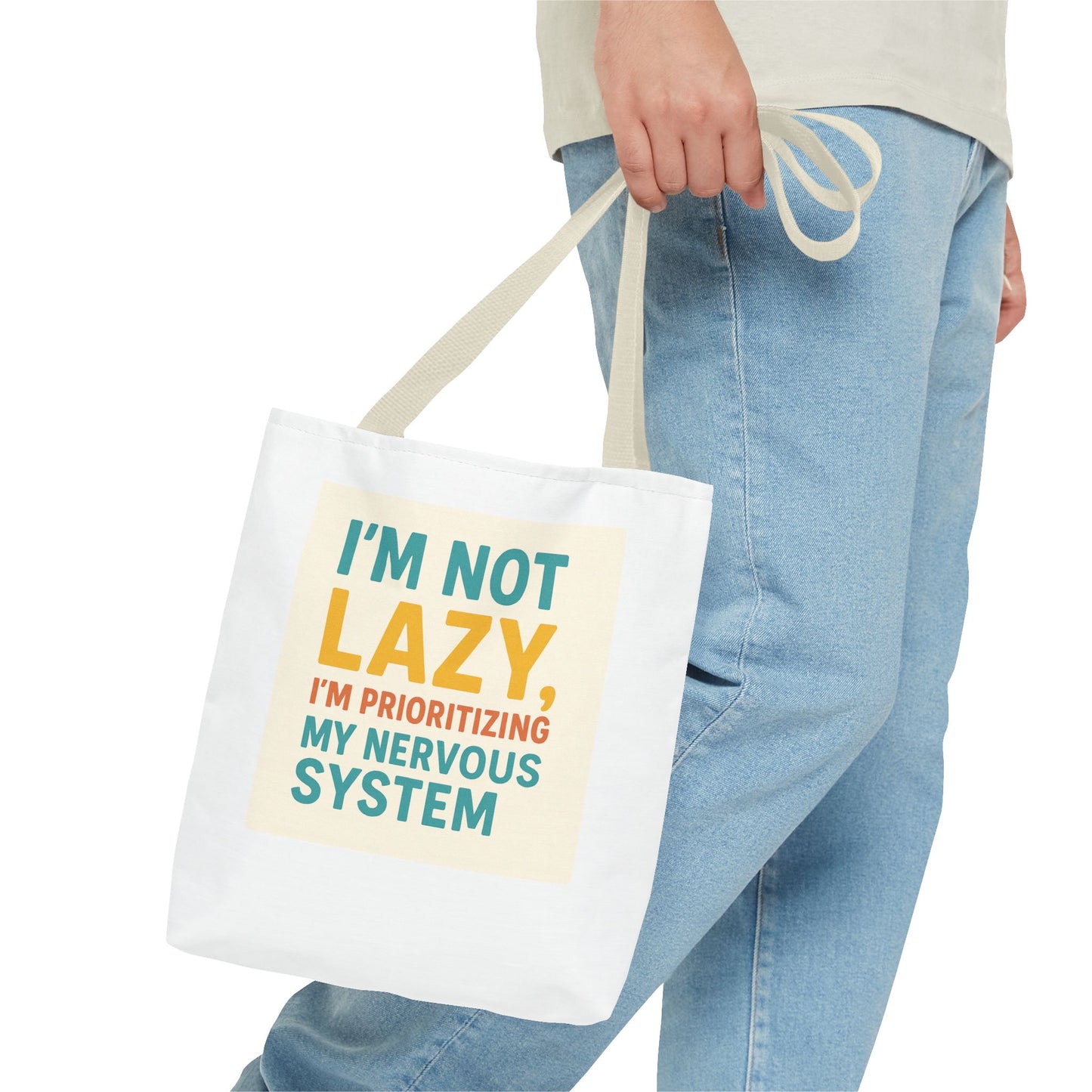 Nervous System Tote Bag, Motivational Quote Bag, Eco-Friendly Tote, Gift for Mental Health Awareness, Everyday Use Bag, Quote Merchandise