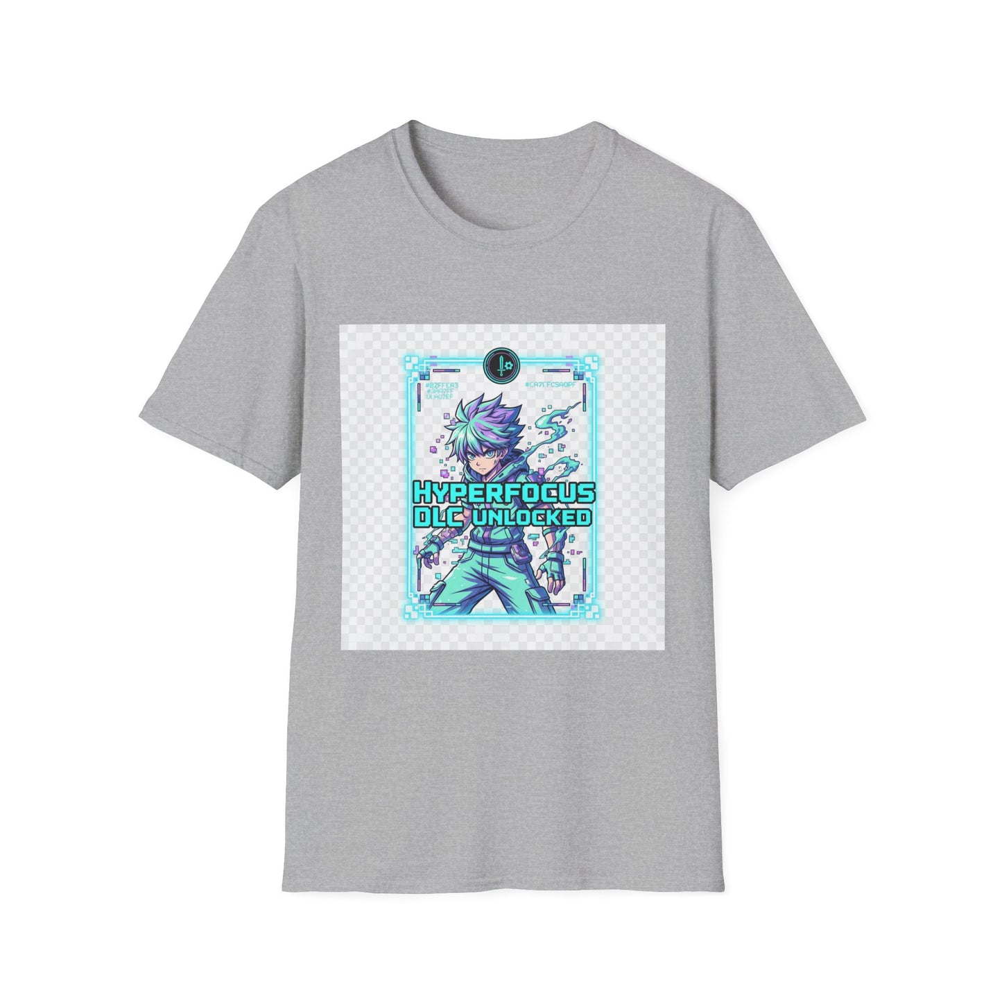 Cyberpunk Anime T-Shirt – Glitchcore Blue Neon Tee | Neurospicy Gamer Shirt, Otaku Aesthetic Clothing, Vaporwave Core Top