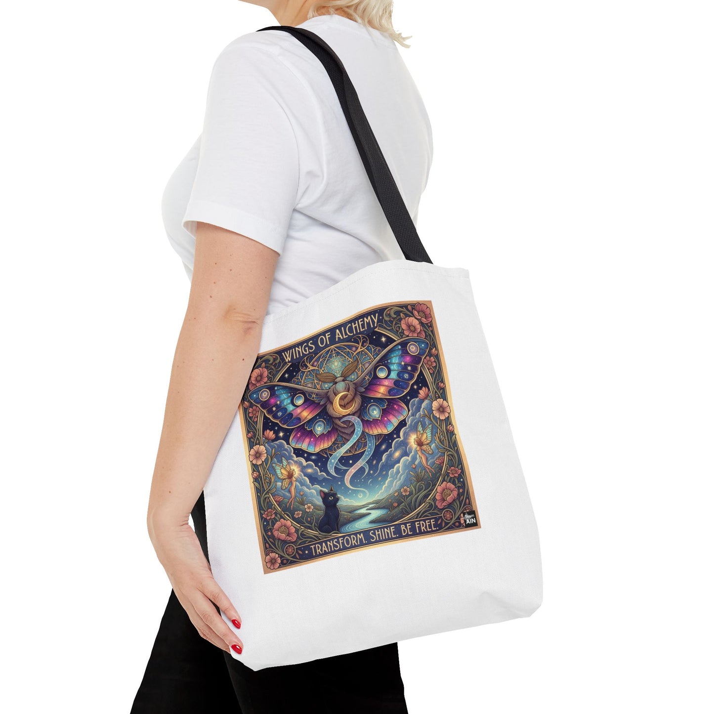 Wings of Alchemy Tote Bag - Transform, Shine, Be Free, Magical Art, Eco-Friendly Canvas Bag, Perfect Gift for Nature Lovers