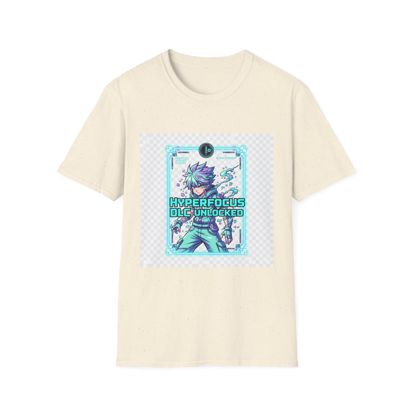 Cyberpunk Anime T-Shirt – Glitchcore Blue Neon Tee | Neurospicy Gamer Shirt, Otaku Aesthetic Clothing, Vaporwave Core Top