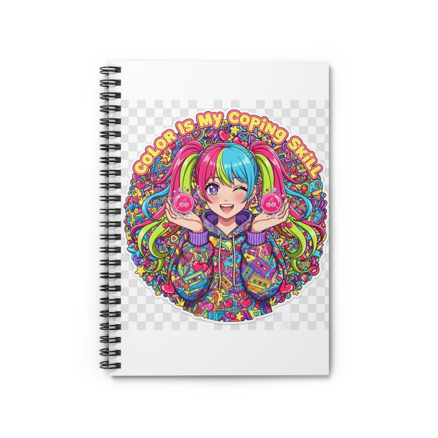 Colorful Coping Skills Spiral Notebook | Trendy Journaling, Stationery Gift, Art Therapy Accessory, Mental Health Support