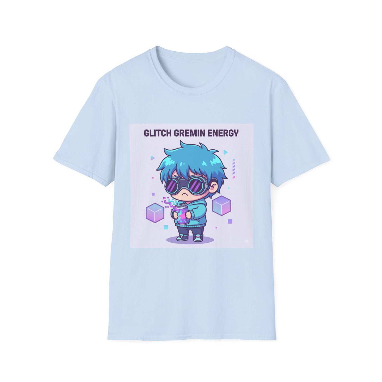 Chibi Cyberpunk T-Shirt – “Glitch Gremlin Energy” | Cute Gamer Streetwear Graphic Tee