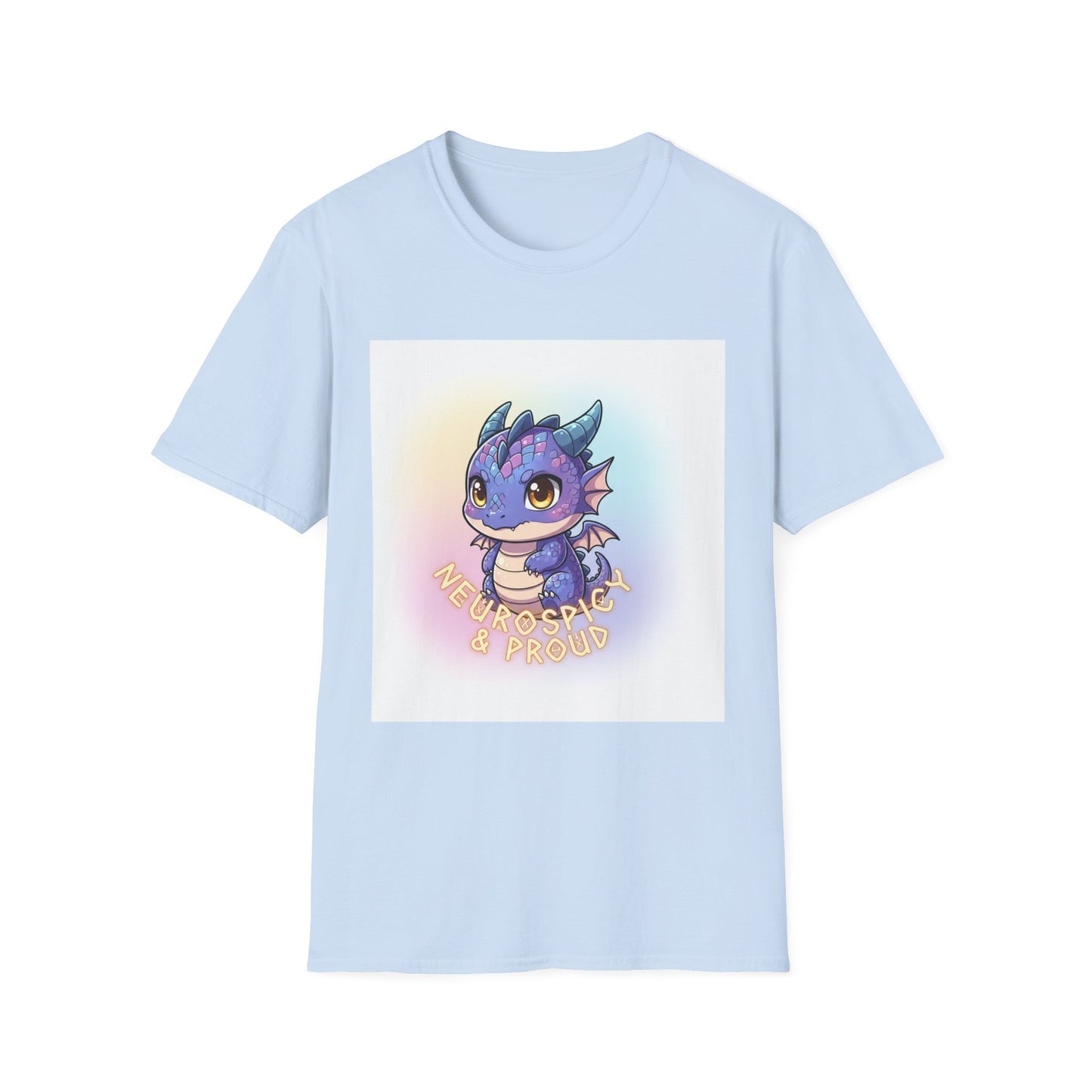 Neurospicy & Proud Dragon T-Shirt | Kawaii ADHD Pride Tee, Autism Acceptance Shirt, Cute Fantasy Anime Top