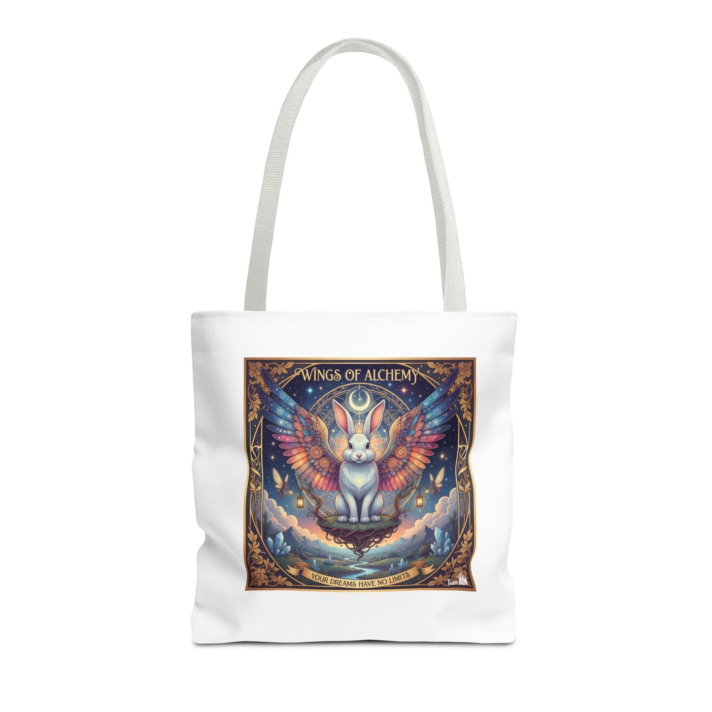 Whimsical Cat Tote Bag, Eco-Friendly Shopping Bag, Art Print Tote, Magical Animal Gift, Cute Cat Lover Accessory