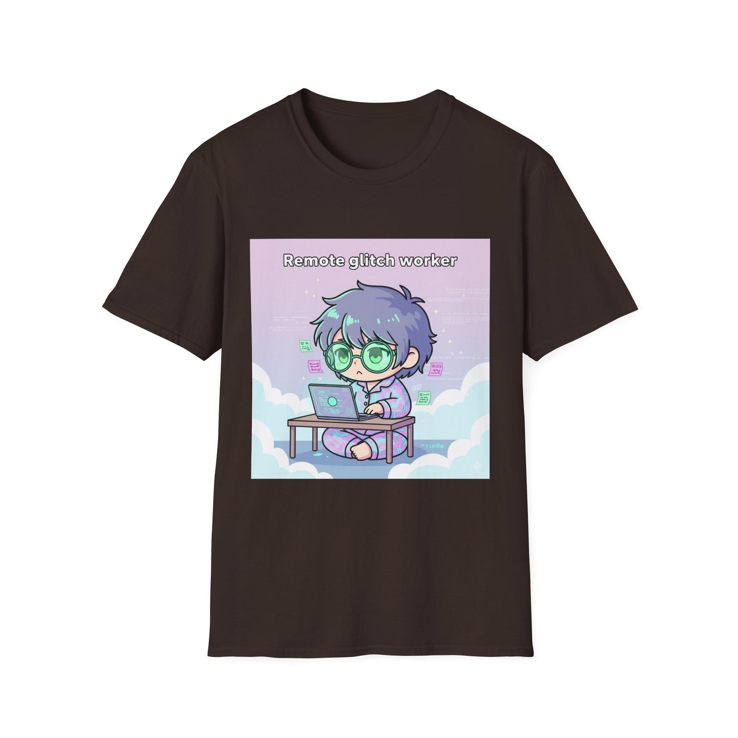 Chibi Hacker Tee – Remote Glitch Worker