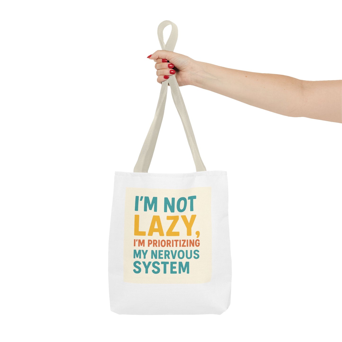 Nervous System Tote Bag, Motivational Quote Bag, Eco-Friendly Tote, Gift for Mental Health Awareness, Everyday Use Bag, Quote Merchandise