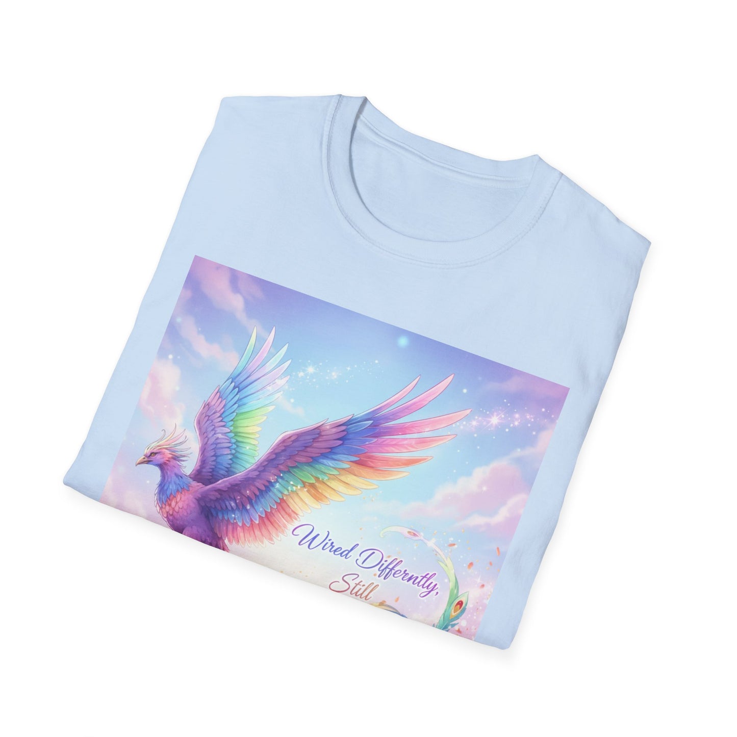Wired Differently Still Brilliant T-Shirt | ADHD Autism Pride Tee, Rainbow Phoenix Anime Top, Neurospicy Fantasy Shirt”