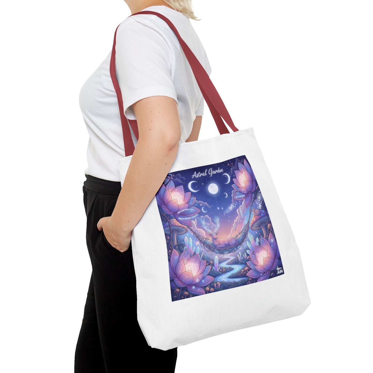 Mystical Floral Tote Bag | AOP Design, Day Out Bag, Eco-Friendly Shopper, Gift for Her, Floral Art Carryall
