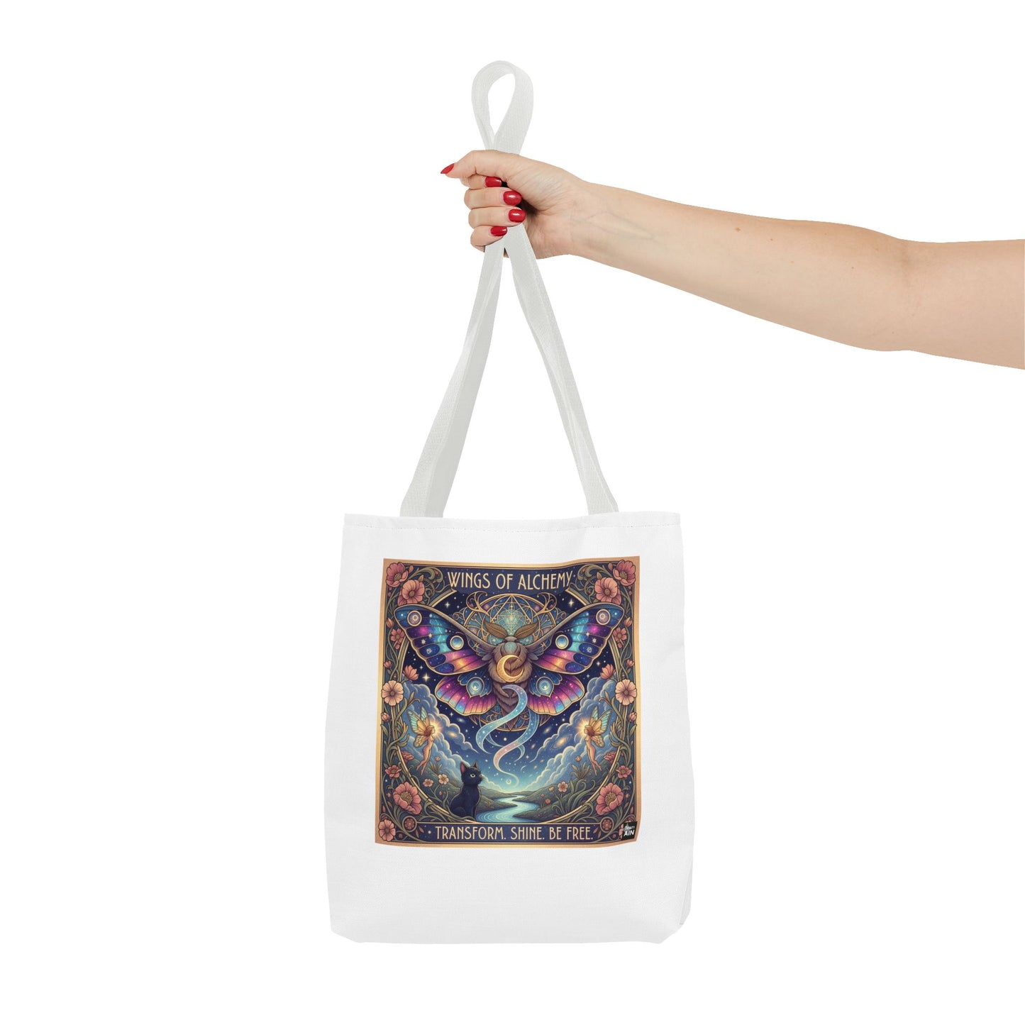 Wings of Alchemy Tote Bag - Transform, Shine, Be Free, Magical Art, Eco-Friendly Canvas Bag, Perfect Gift for Nature Lovers