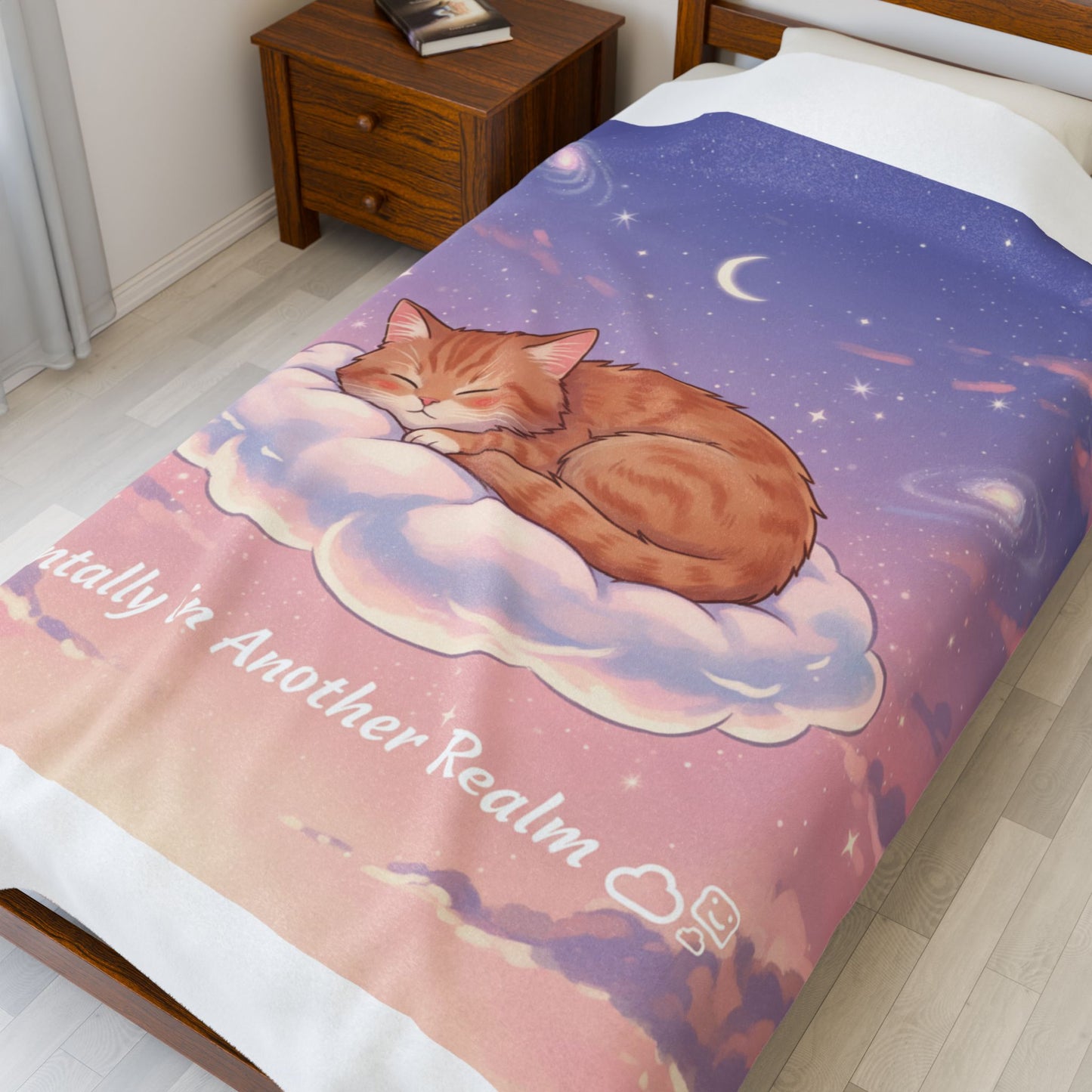 Mentally in Another Realm Cat Blanket | Dreamy Cosmic Throw