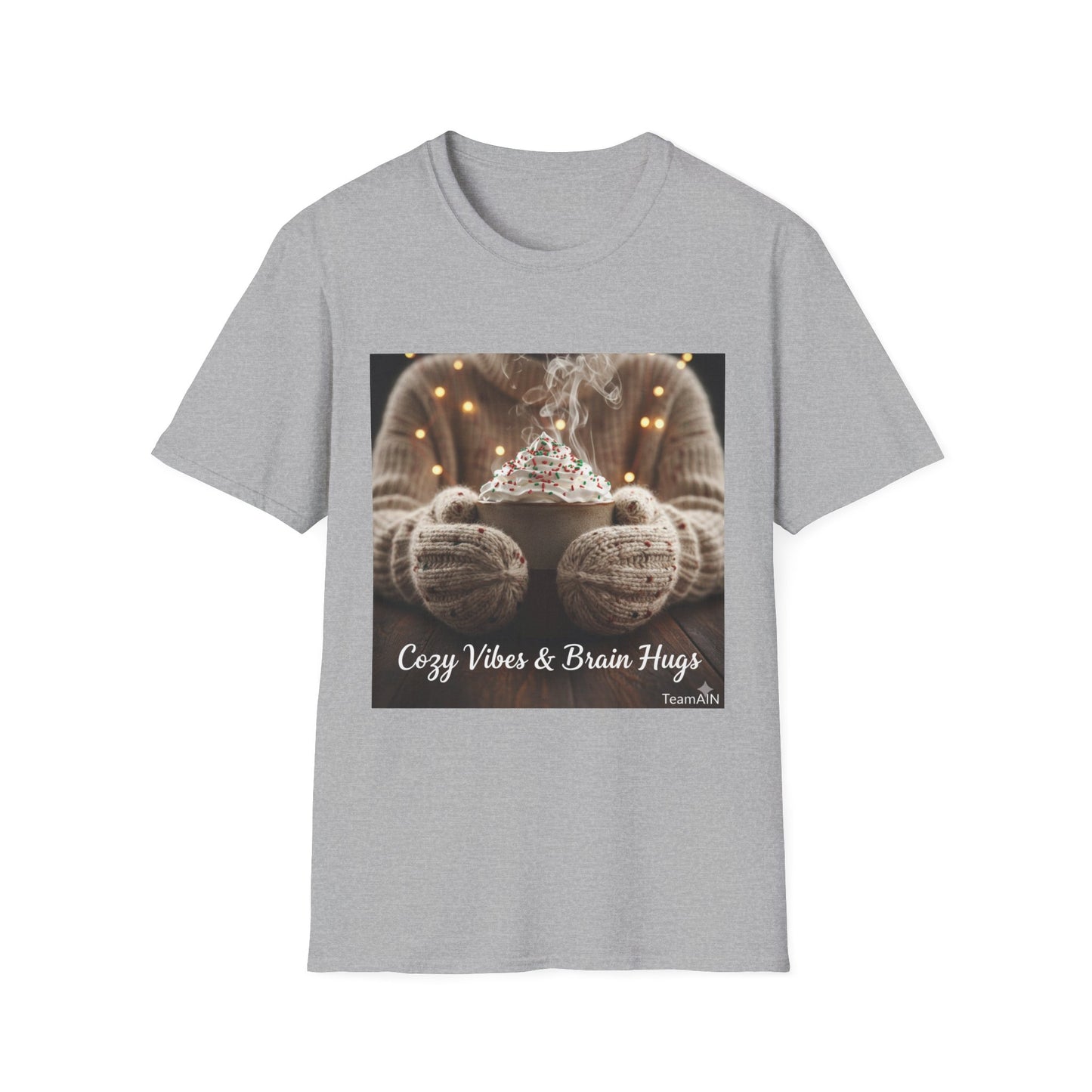 Cozy Vibes & Brain Hugs T-Shirt – Neurodivergent Comfort Holiday Tee
