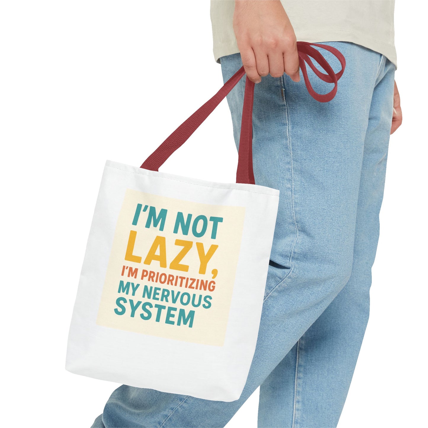 Nervous System Tote Bag, Motivational Quote Bag, Eco-Friendly Tote, Gift for Mental Health Awareness, Everyday Use Bag, Quote Merchandise