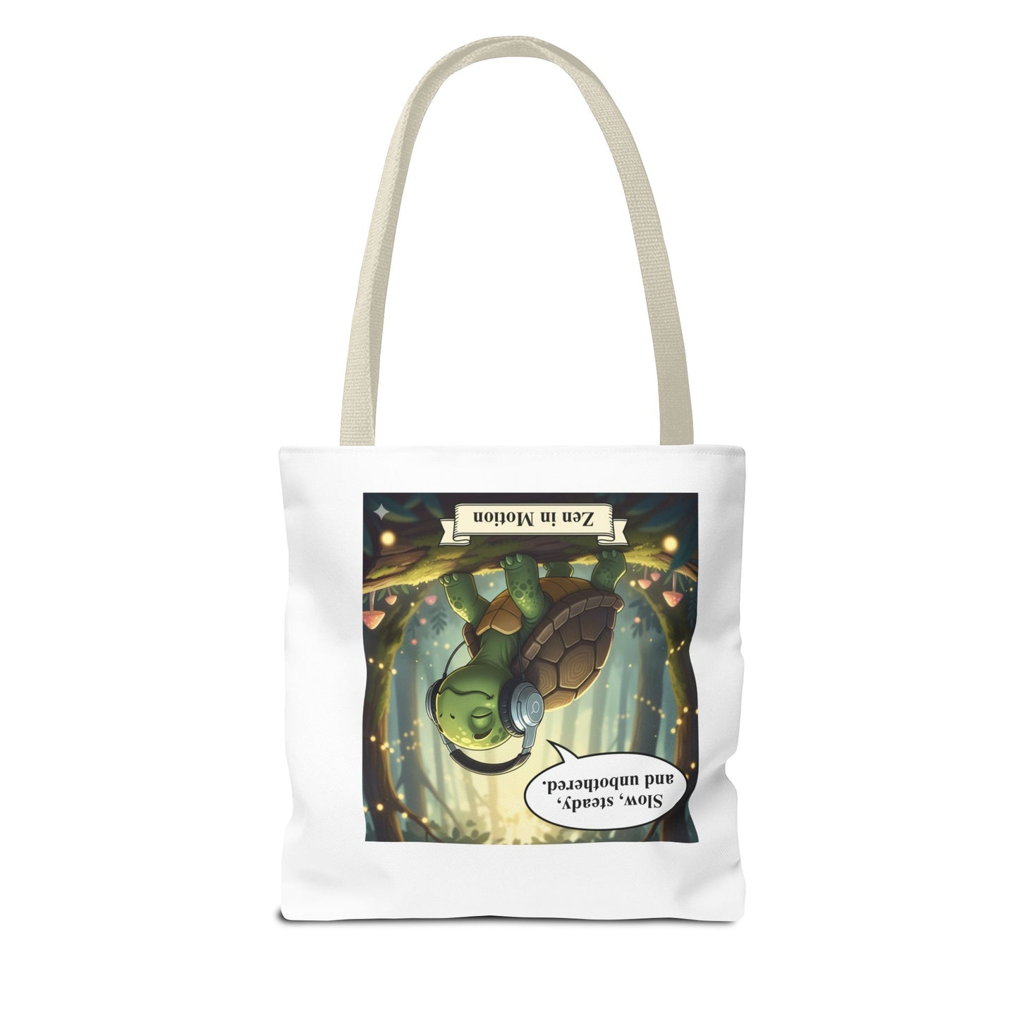 Zen Turtle Tote Bag - Slow and Steady, Inspirational Bag for Nature Lovers, Eco-Friendly Shopping, Gift for Friends, Yoga, Mindfulness
