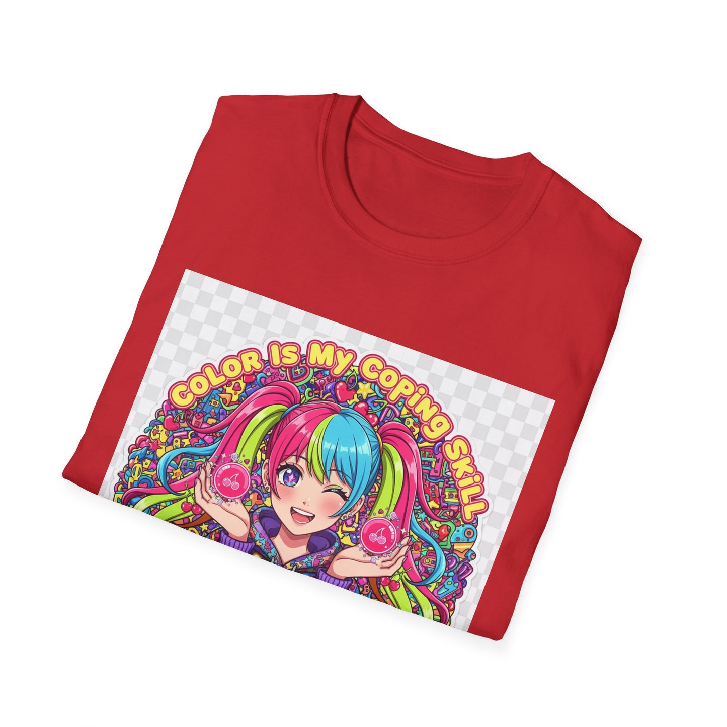 Color My Coping Unisex Softstyle T-Shirt, Fun Graphic Tee, Gift for Adults, Casual Wear, Artsy Apparel, Summer Shirt