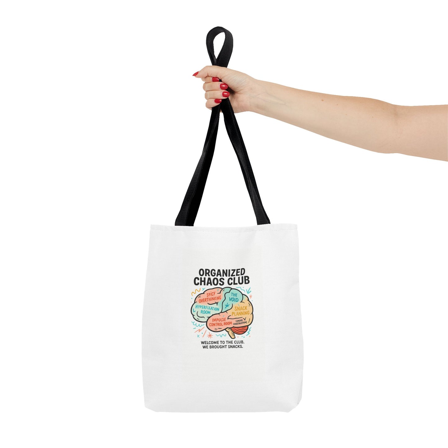 Organized Chaos Club Tote Bag - Unique Gift for Creative Minds, Perfect for Shopping, Travel, or School, Fun Design
