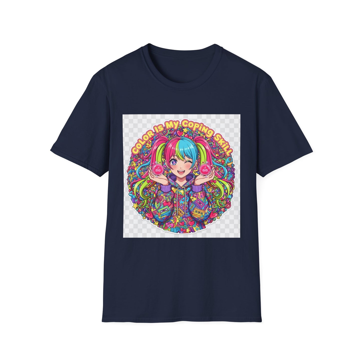 Color My Coping Unisex Softstyle T-Shirt, Fun Graphic Tee, Gift for Adults, Casual Wear, Artsy Apparel, Summer Shirt