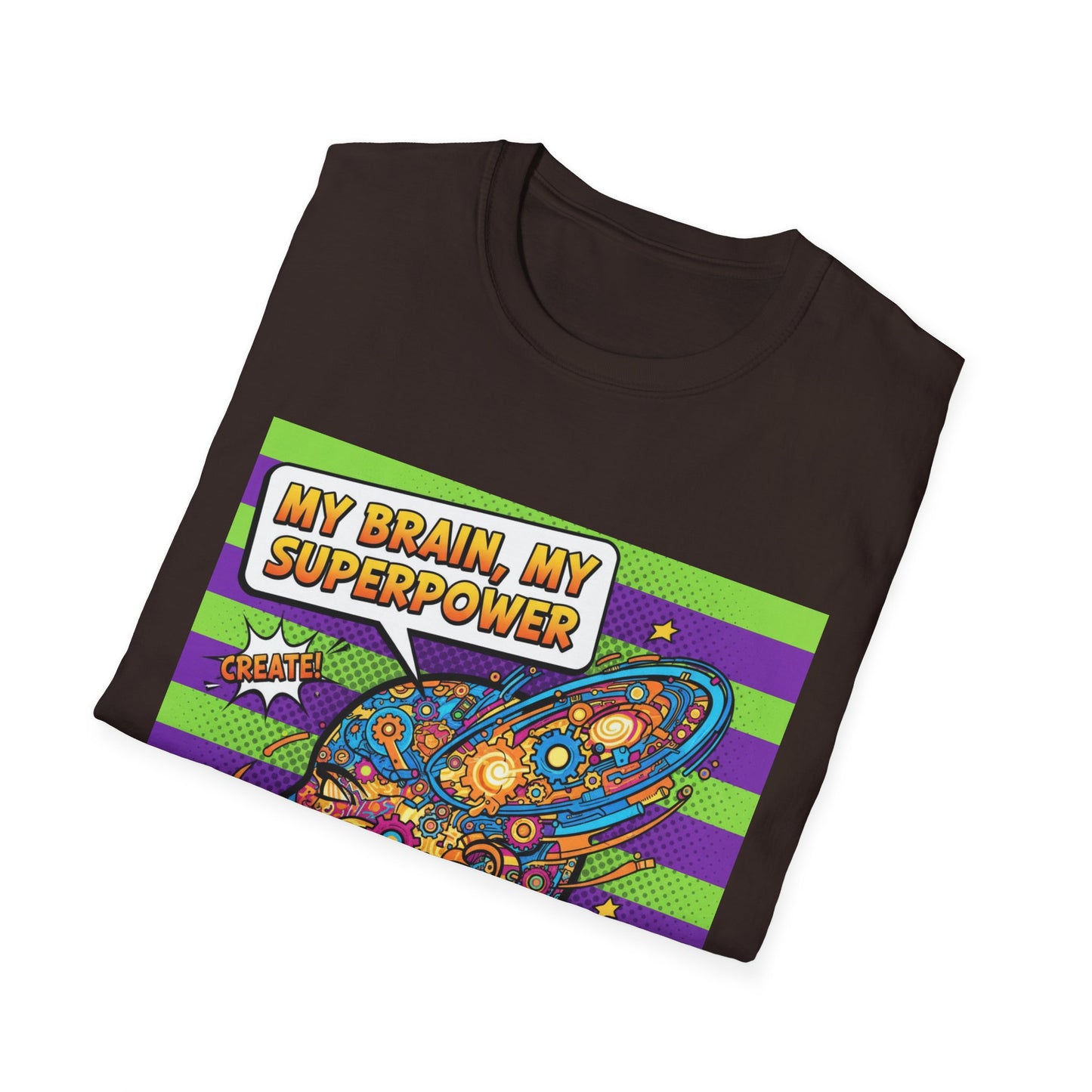Colorful Brain Power T-Shirt | Creativity Shirt, Gift for Teachers, Fun Casual Wear, Unique Educational Top, Inspirational Clothing