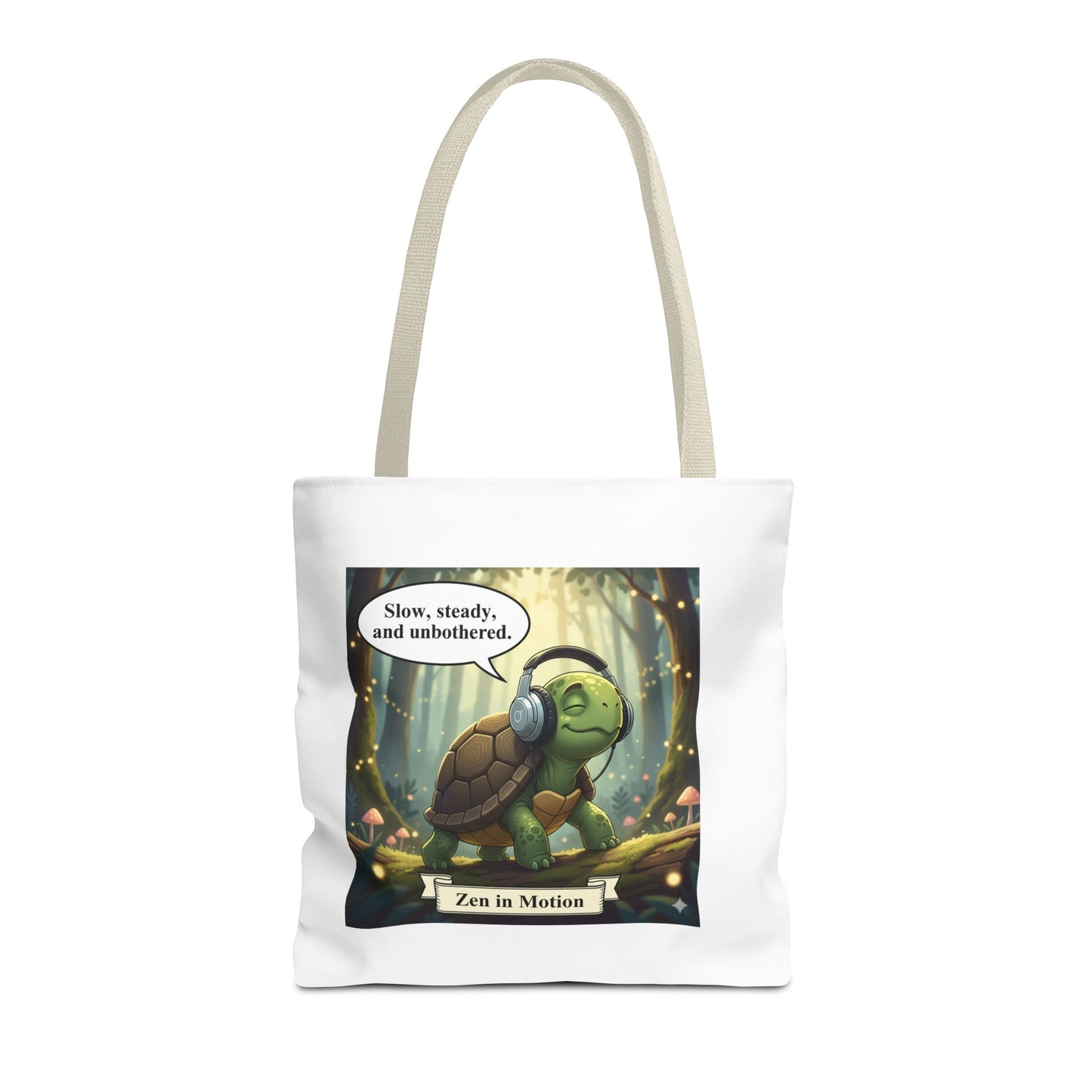 Zen Turtle Tote Bag - Slow and Steady, Inspirational Bag for Nature Lovers, Eco-Friendly Shopping, Gift for Friends, Yoga, Mindfulness