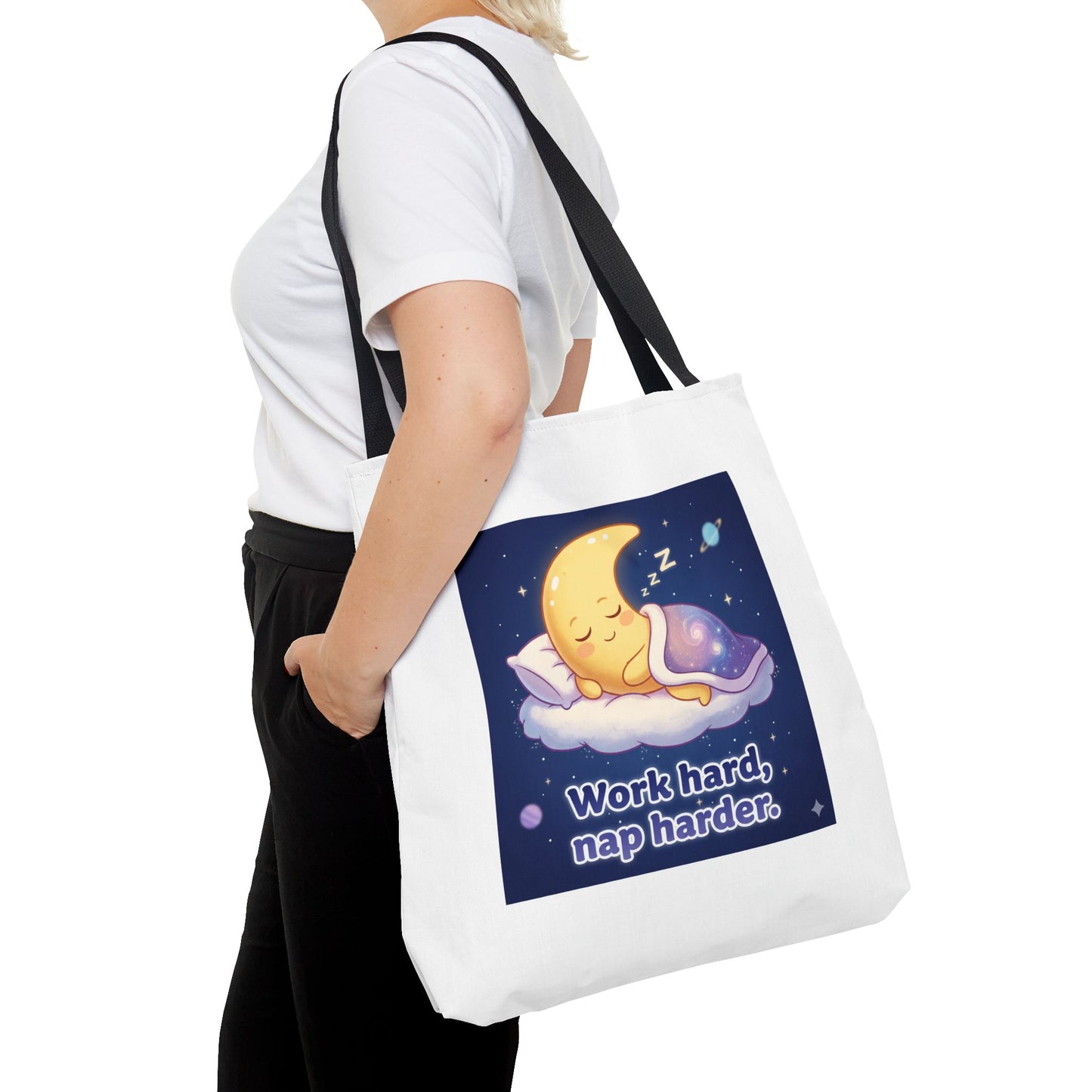 Whimsical Tote Bag Featuring 'Work Hard, Nap Harder' Design | Ideal for Students, Busy Moms, and Gift Giving | Perfect for Everyday, [...]