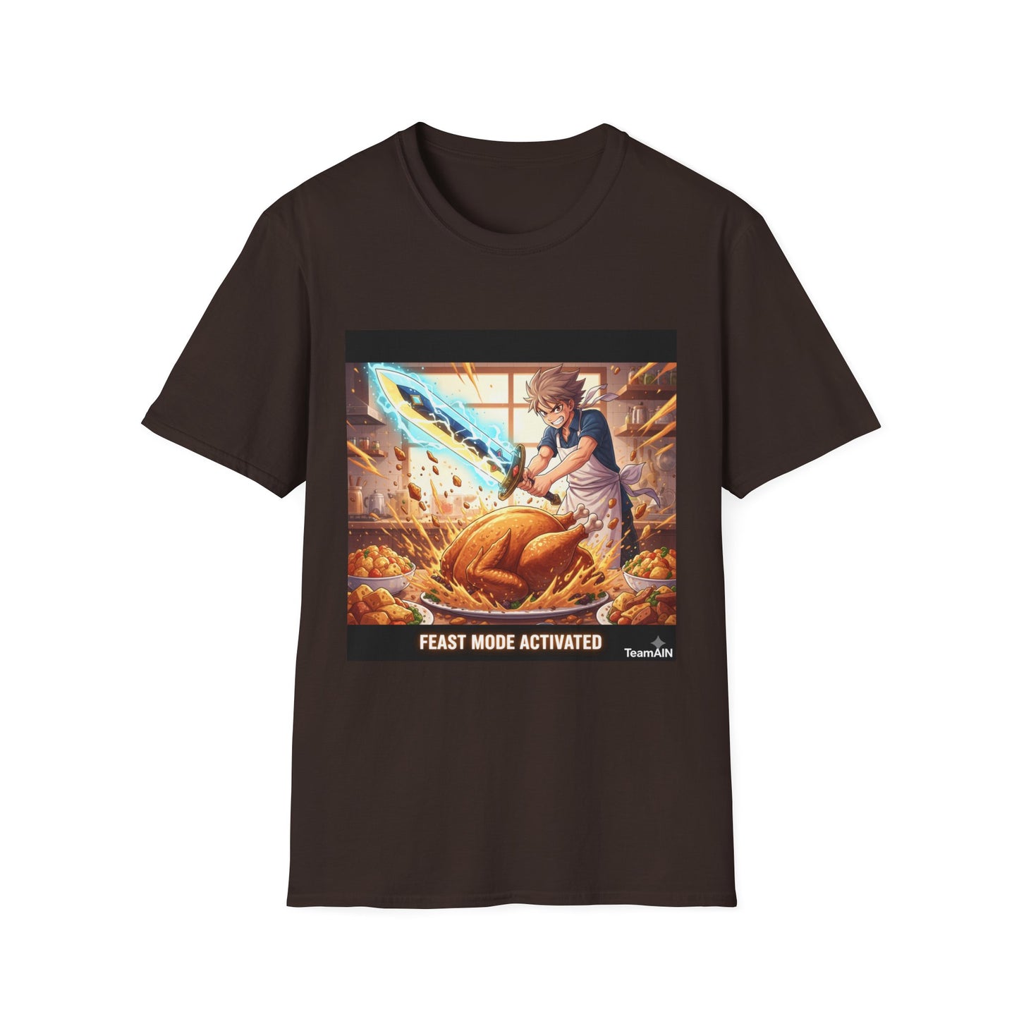 Feast Mode Activated T-Shirt – Funny Anime Neurodivergent Thanksgiving Tee