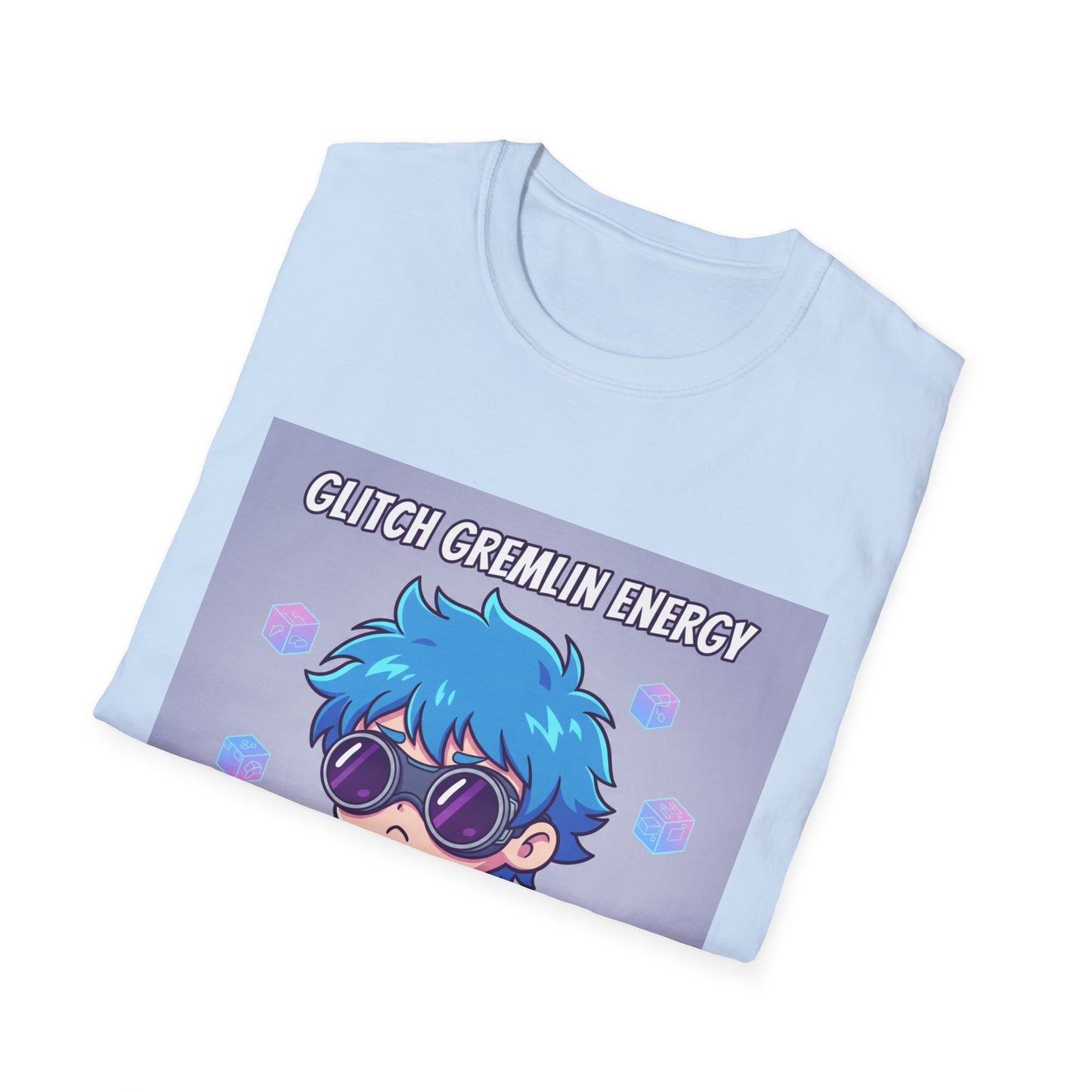 Chibi Gamer T-Shirt – “Glitch Gremlin Energy” | Cute Cyberpunk Streetwear Tee