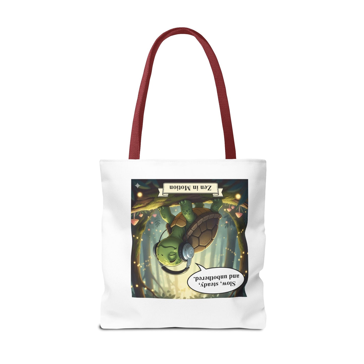 Zen Turtle Tote Bag - Slow and Steady, Inspirational Bag for Nature Lovers, Eco-Friendly Shopping, Gift for Friends, Yoga, Mindfulness