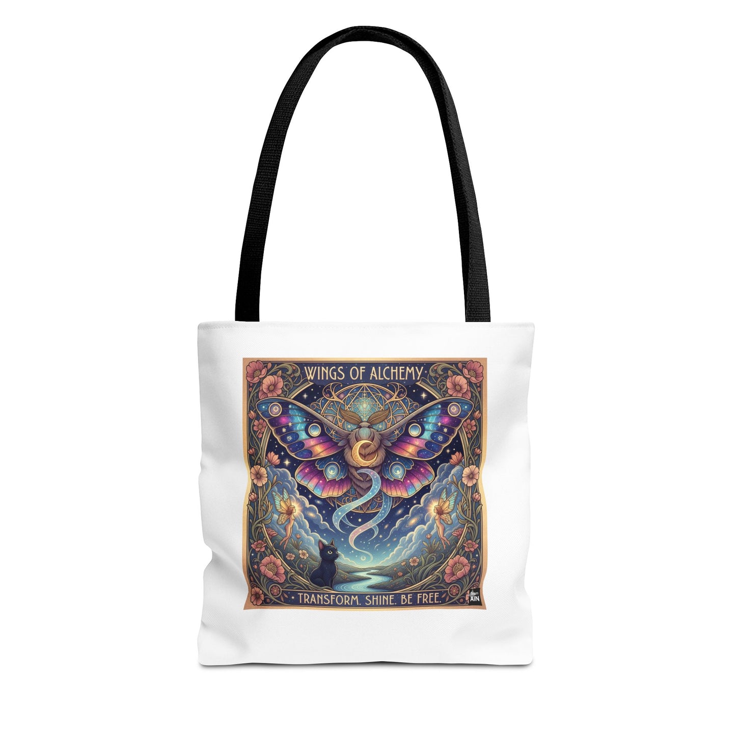 Wings of Alchemy Tote Bag - Transform, Shine, Be Free, Magical Art, Eco-Friendly Canvas Bag, Perfect Gift for Nature Lovers