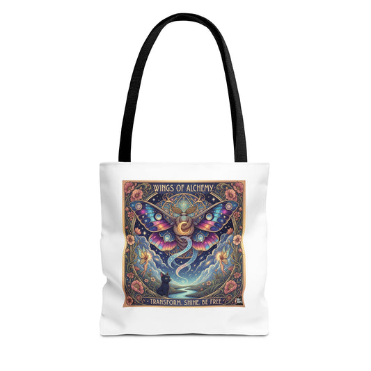 Wings of Alchemy Tote Bag - Transform, Shine, Be Free, Magical Art, Eco-Friendly Canvas Bag, Perfect Gift for Nature Lovers